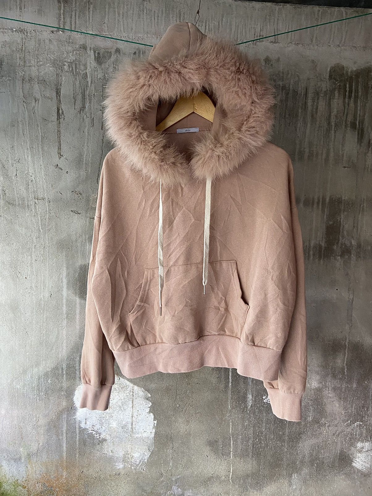 image of Hysteric Glamour x If Six Was Nine Japanese Blank Chic Fur Hoodie in Cream, Men's (Size Small)