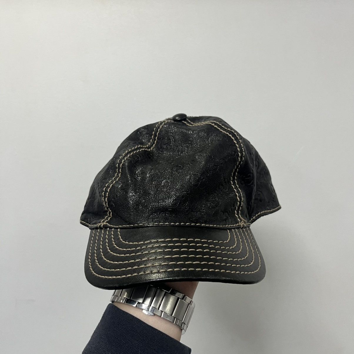 Gucci Gucci Cap Monogram Leather Size ONE SIZE - 2 Thumbnail