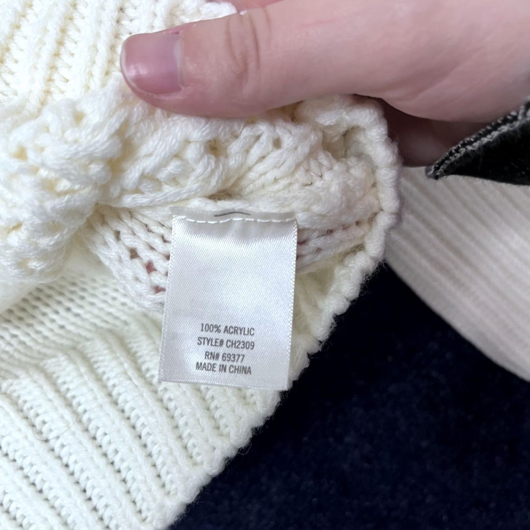 Vintage Alya Sweater Womens Medium Ivory Cable Knit Crewneck Chunky Pullover Francesca's Size M / US 6-8 / IT 42-44 - 6 Thumbnail