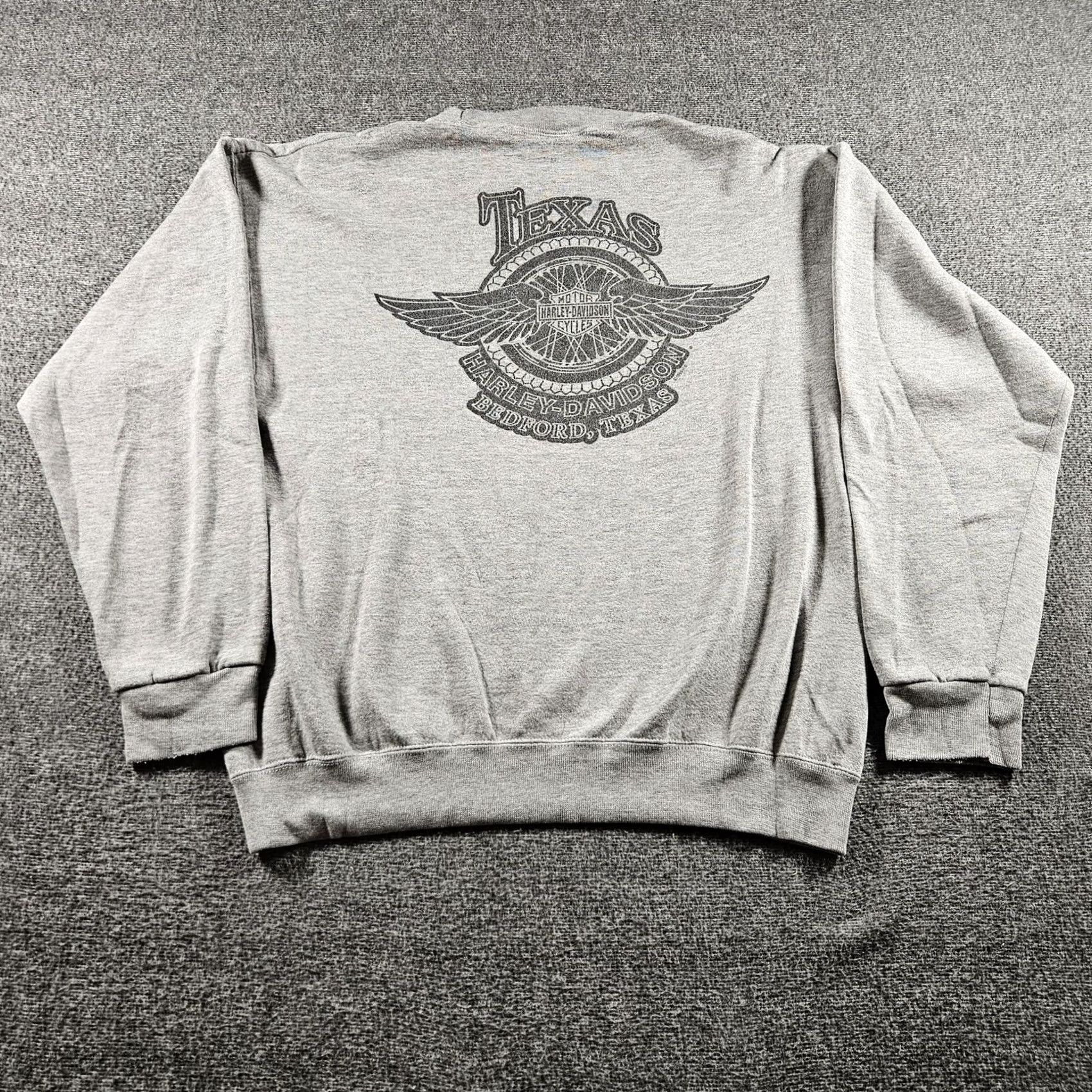 Harley Davidson Vintage Harley-Davidson Sweatshirt Mens Large Gray 95th Anniversary Texas 90s Size US L / EU 52-54 / 3 - 7 Thumbnail