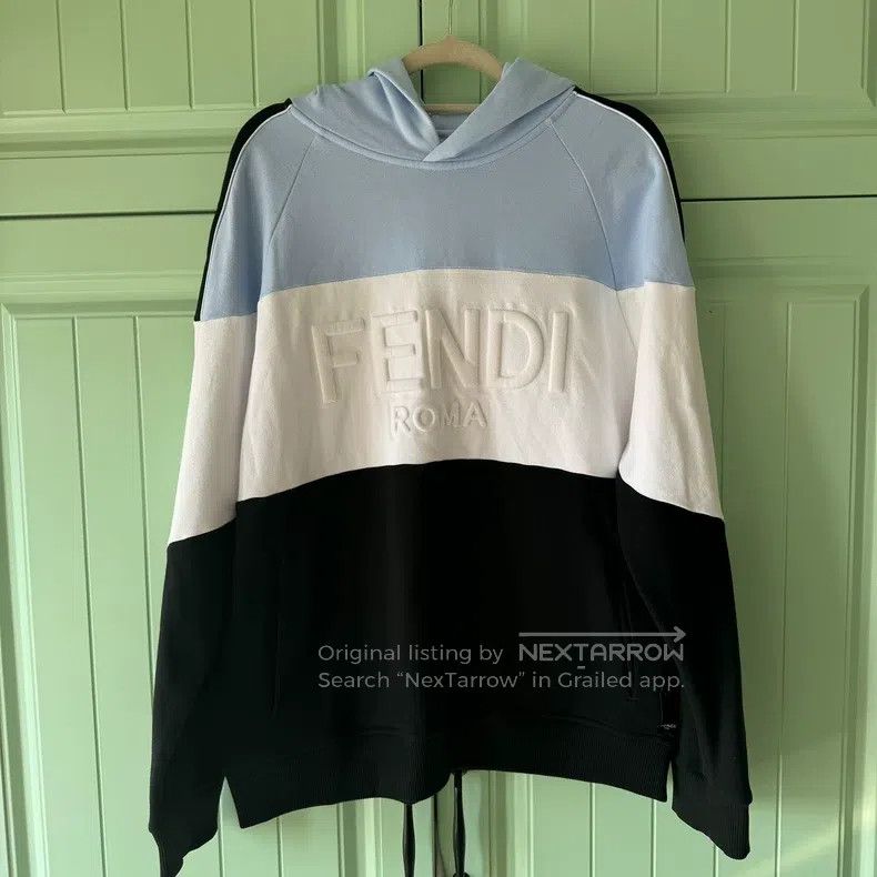 Fendi Fendi Embossed Logo Colorblock Hooded, Men's Sweatshirt, B Size US M / EU 48-50 / 2 - 1 Thumbnail
