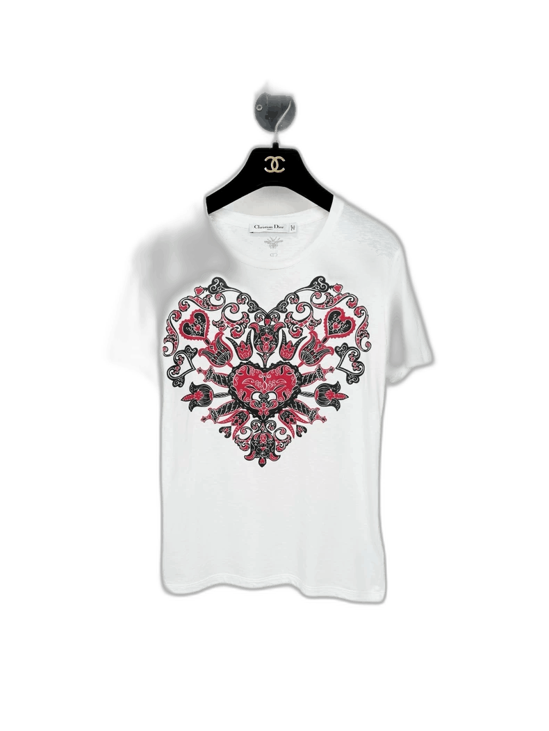 Dior Heart Print Short Sleeve T-Shirt
