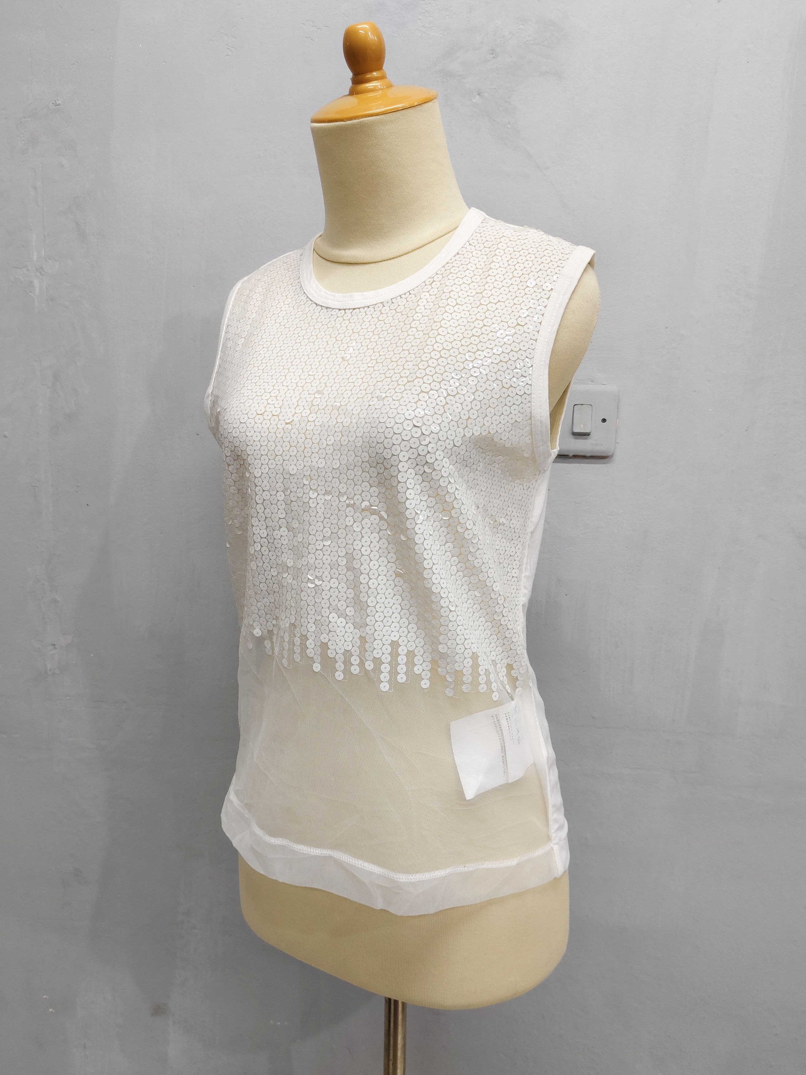Tricot Comme des Garcons AD02 tricot CDG- Grunge Glam Sequin Sheer Mesh Top Size M / US 6-8 / IT 42-44 - 3 Thumbnail