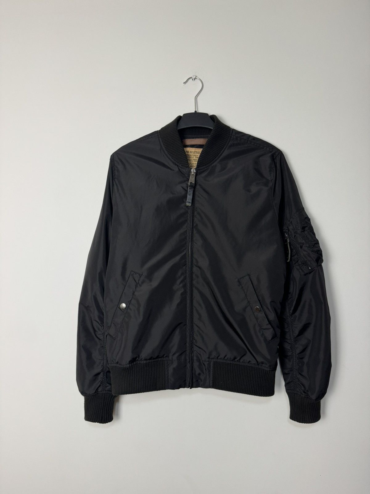 Alpha Industries black bomber jacket avant Garde Japanese