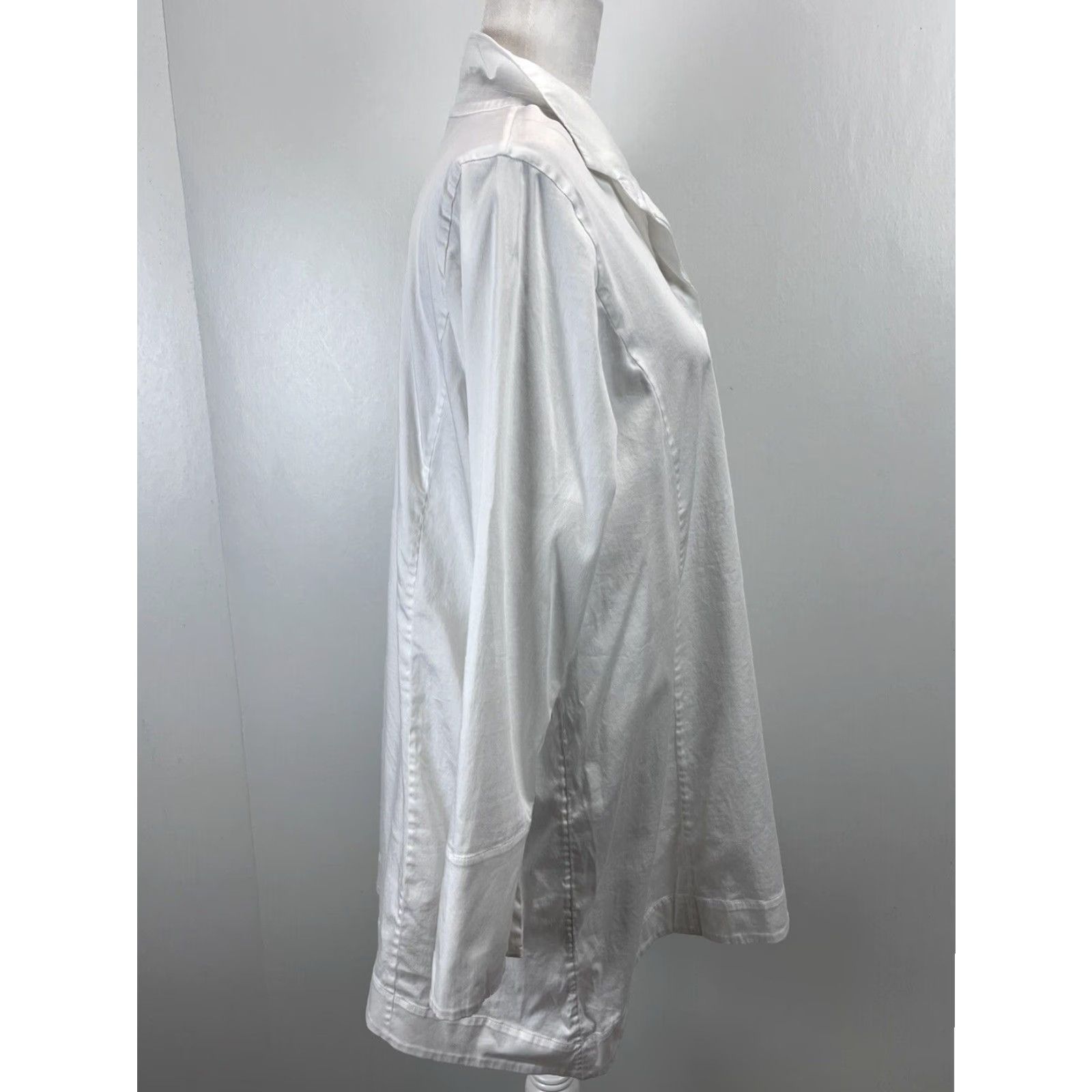 Soft Surroundings Soft Surroundings Cotton Tunic Blouse White Medium Women Size L / US 10 / IT 46 - 4 Thumbnail