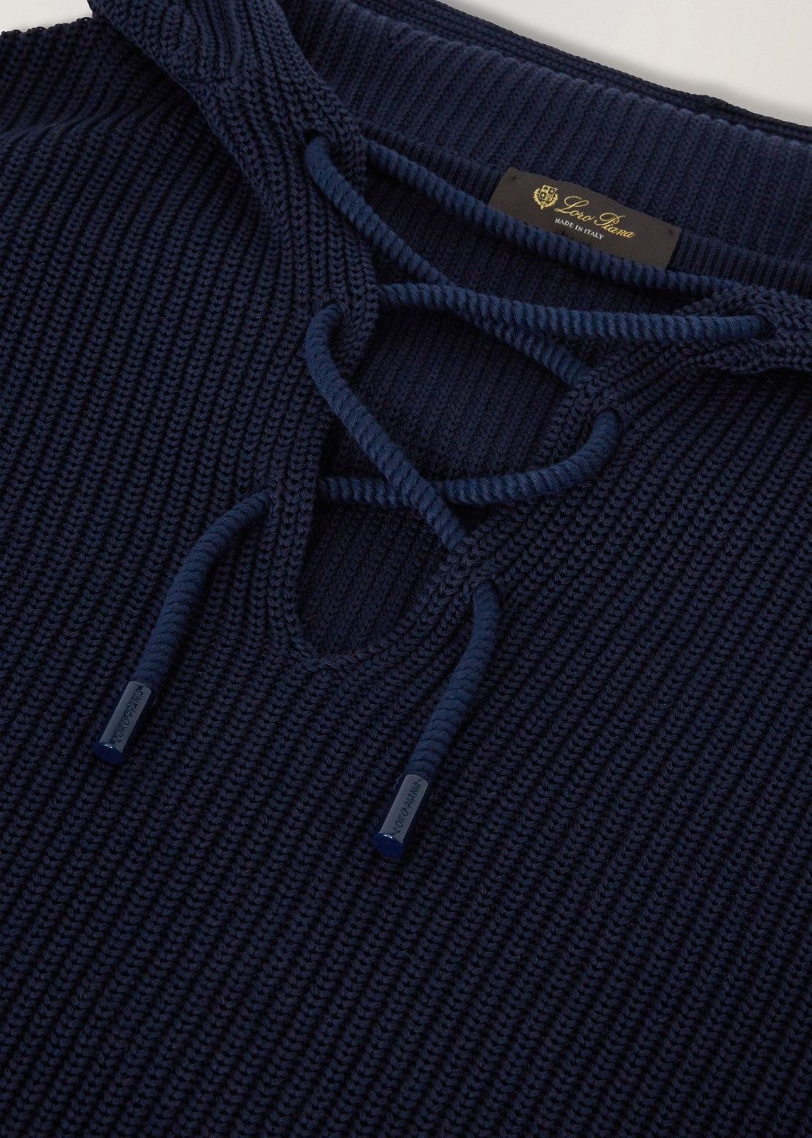 Loro Piana o1srvl11e0825 FAM7803 Hooded Tunic Sweater in Navy Blue Size L / US 10 / IT 46 - 3 Thumbnail