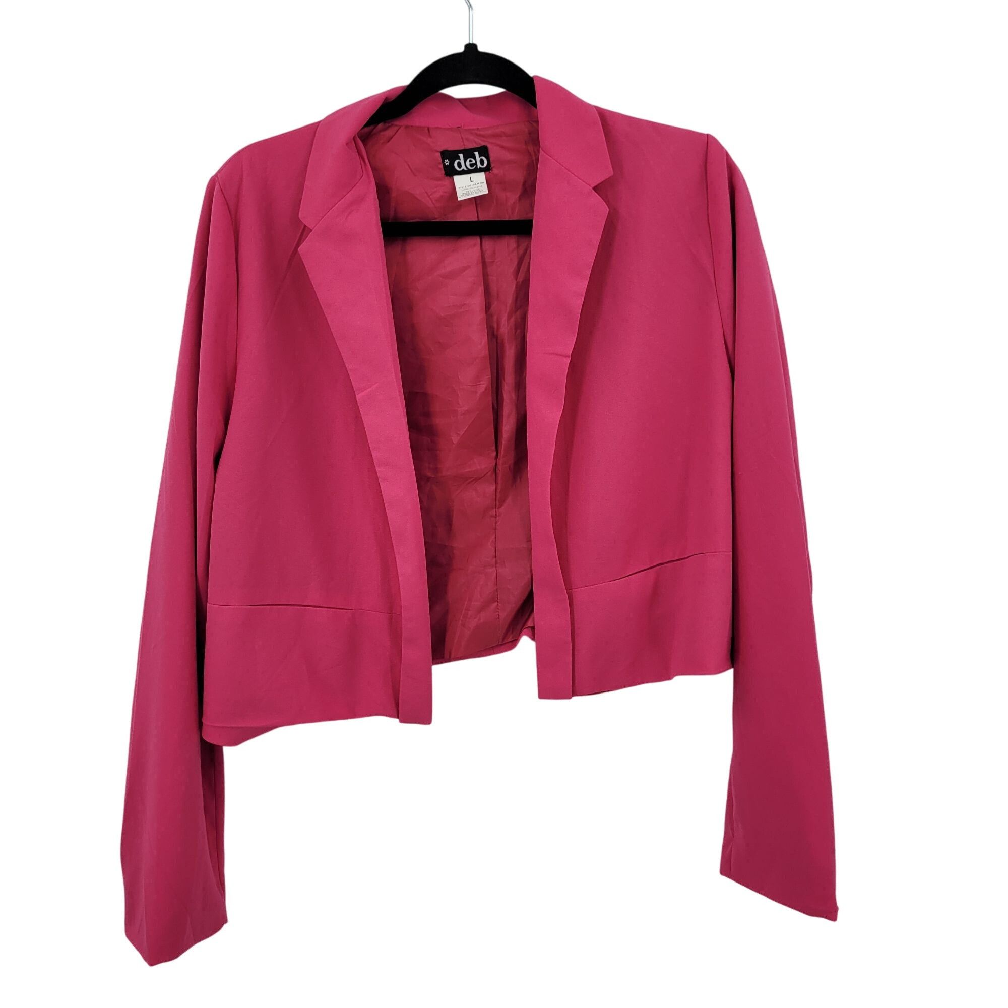 Vintage Vtg 90s Pink Open-Front Cropped Blazer Jacket Sz M Womens Fu Size M / US 6-8 / IT 42-44 - 9 Thumbnail