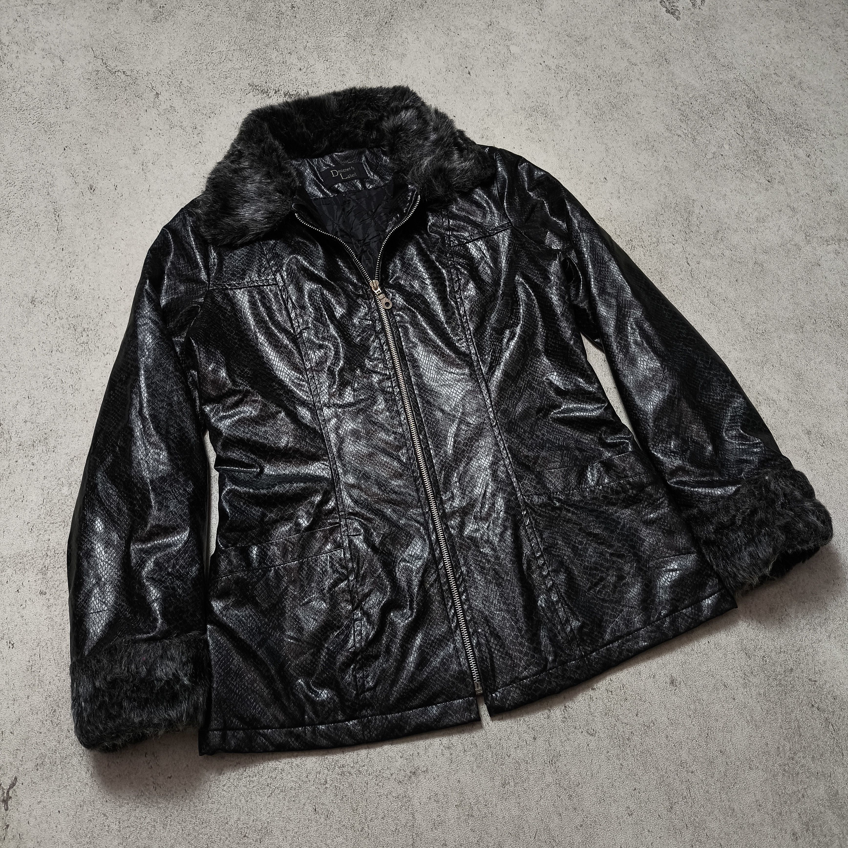 14th Addiction Designer's Label Fur Collar Snake Pattern Jacket Size M / US 6-8 / IT 42-44 - 2 Thumbnail