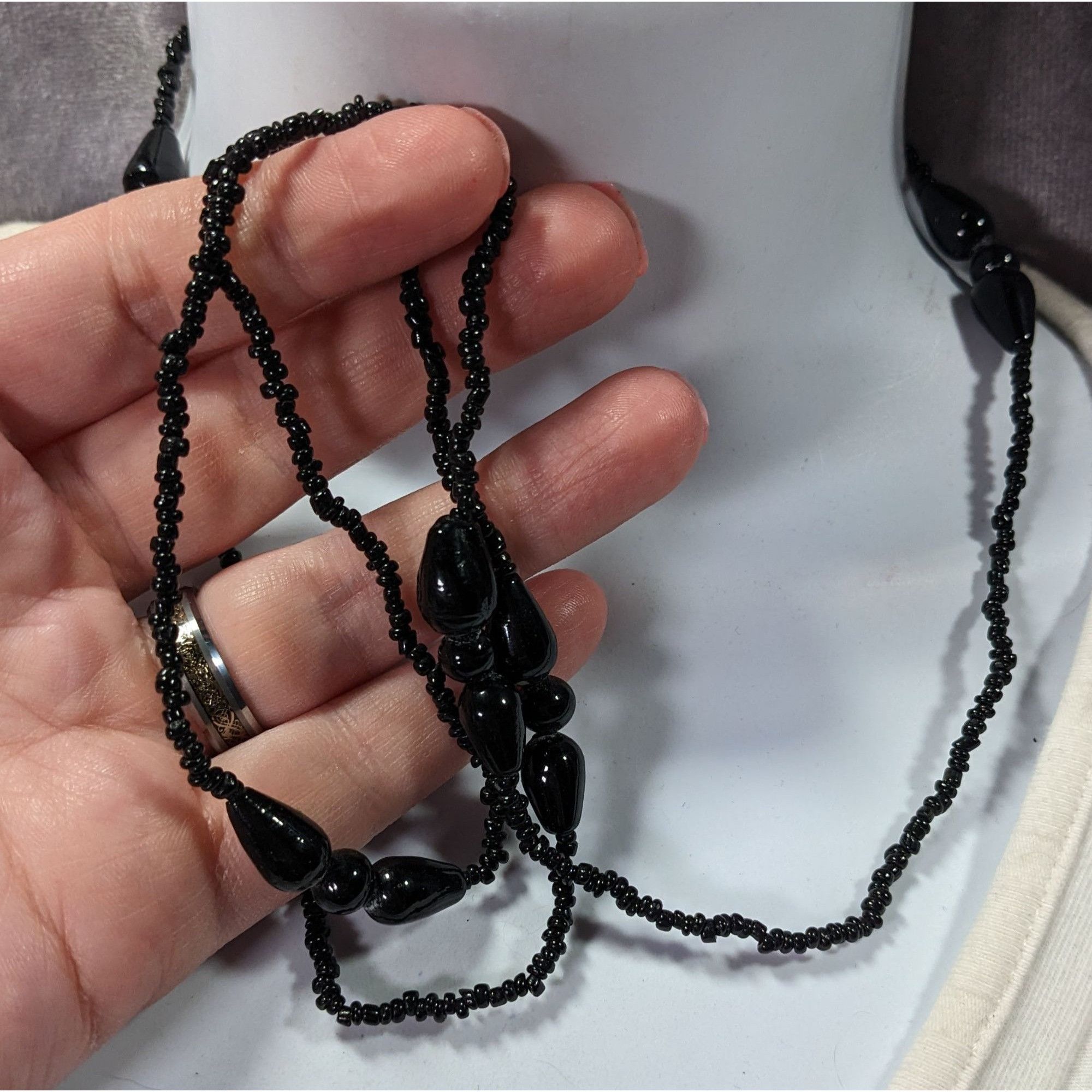 Other Simple Elegant Black Glass Beaded Necklace Size ONE SIZE - 3 Thumbnail