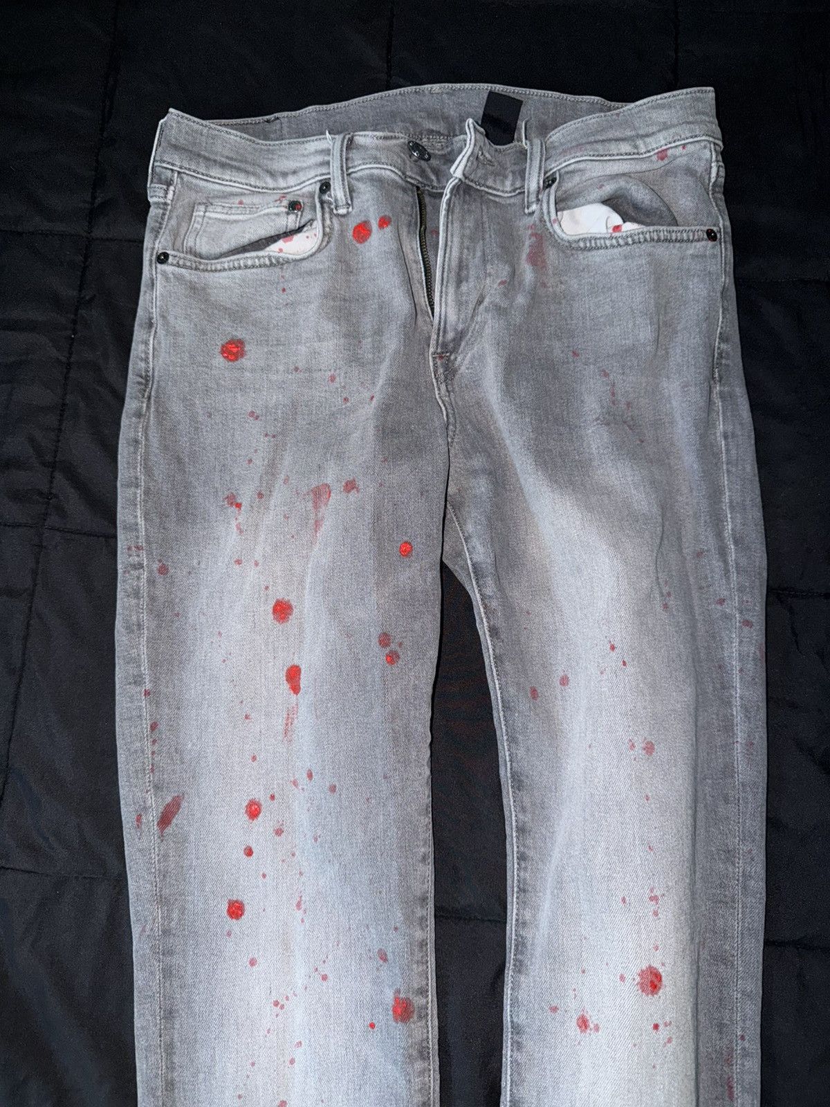 Other Gray + Red Paint Splatter jeans Size US 32 / EU 48 - 3 Thumbnail