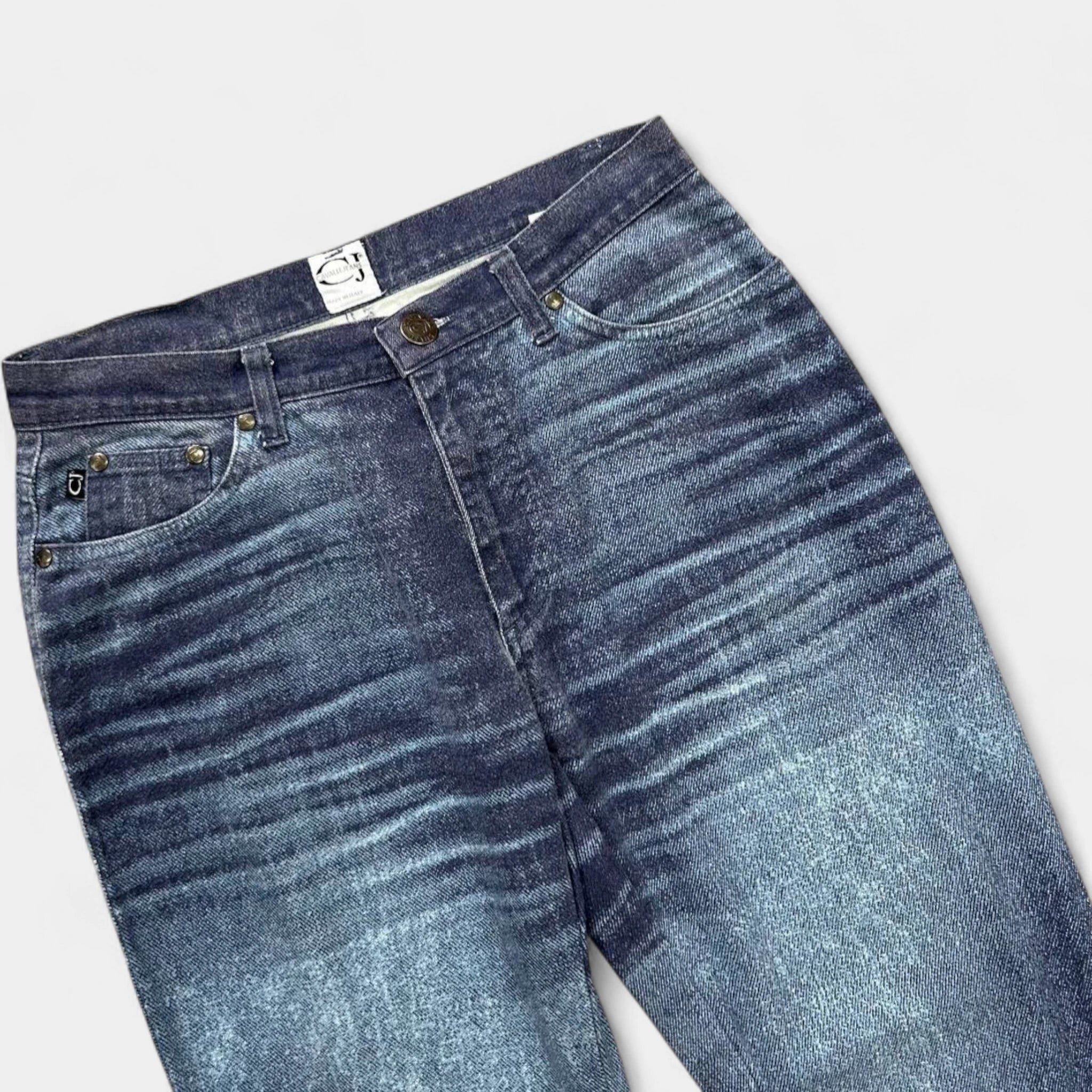 Other Cavalli Blue Printed Denim Jeans Size US 30 / EU 46 - 2 Thumbnail