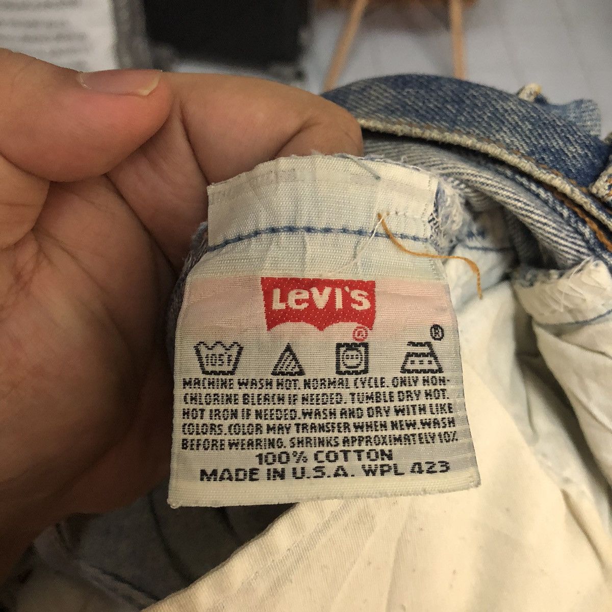 Levi's Levis 501xx vintage Blue ripped Denim Pants #A2571 Size US 35 - 24 Thumbnail