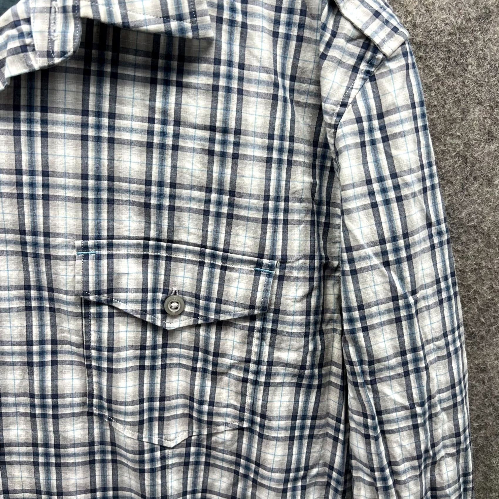 Banana Republic VINTAGE Banana Republic Shirt Men Medium White Blue Plaid Button-Down Cotton Casual Size US M / EU 48-50 / 2 - 5 Thumbnail