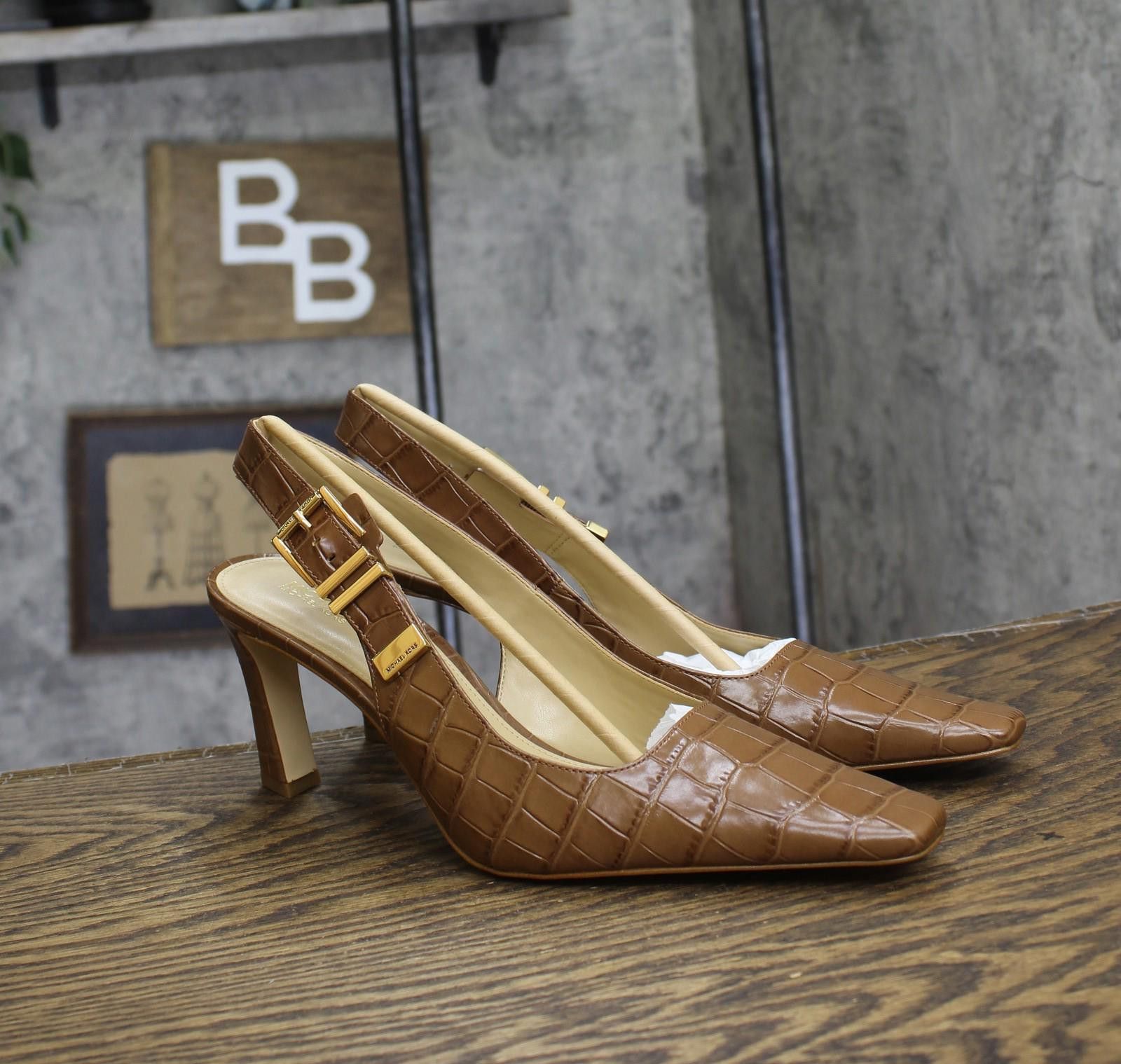Michael Kors Michael Michael Kors Print Sling Pumps Chestnut Brown 10m Size US 10 / IT 40 - 1 Thumbnail