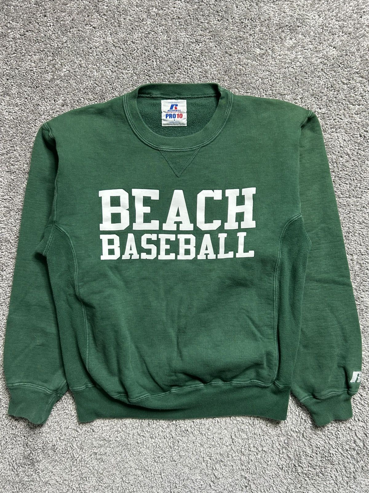 Russell Athletic × Vintage Vintage 90s Russell Beach Baseball Sweatshirt 1990s Size US S / EU 44-46 / 1 - 1 Thumbnail