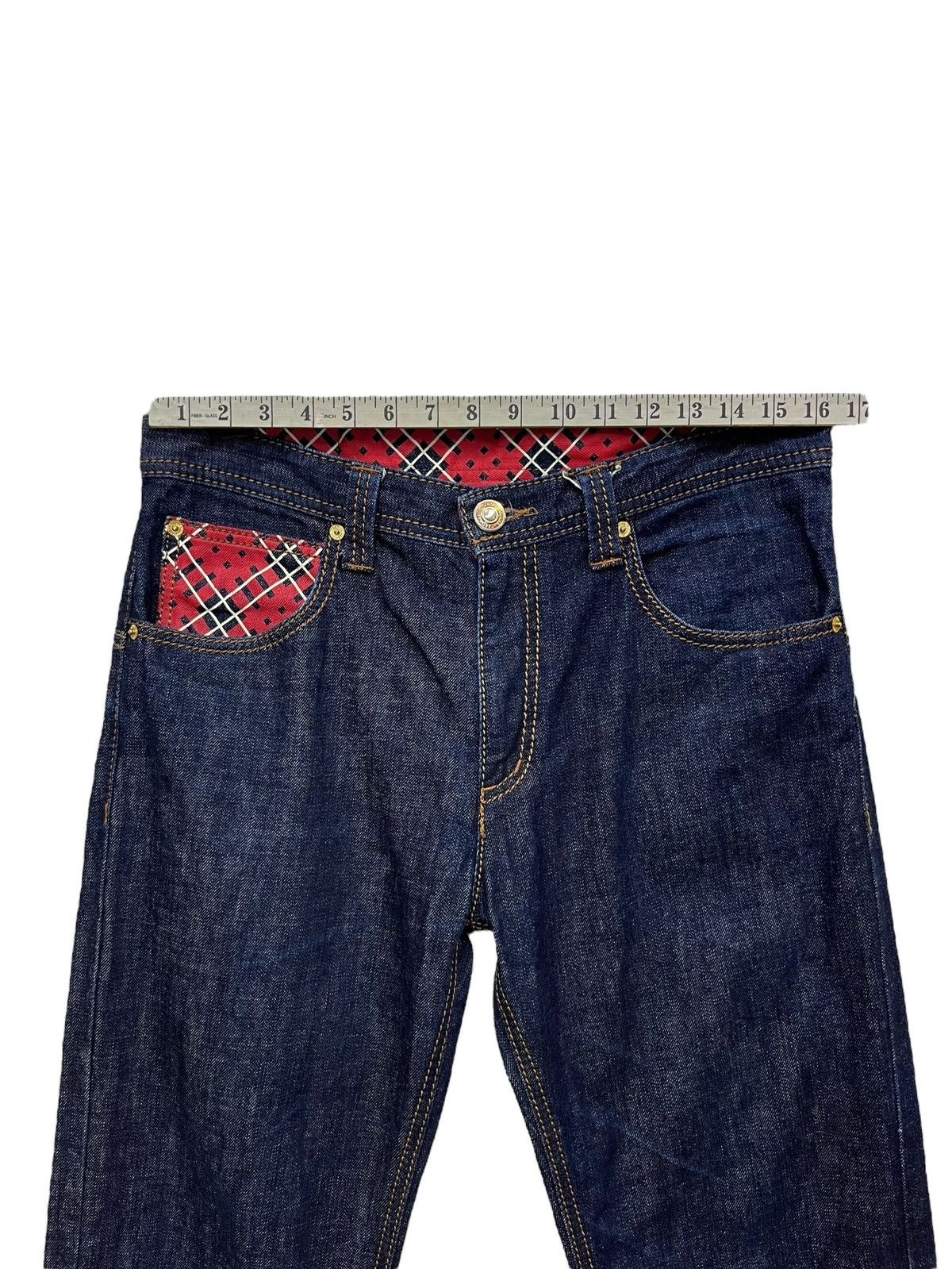 Punk and Yo 💀🔥Vintage KOBAYASHI DENIM Punk Skull Crown Blue Jeans Size US 31 - 11 Thumbnail