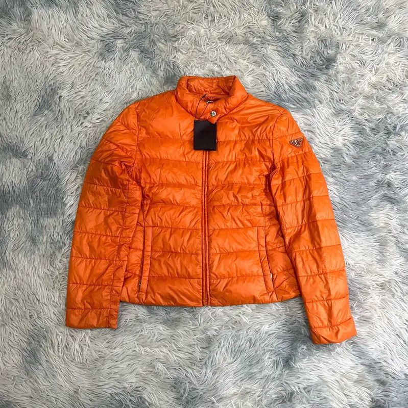 Prada Prada Men's Orange Down Jacket Size S Size US S / EU 44-46 / 1 - 1 Thumbnail