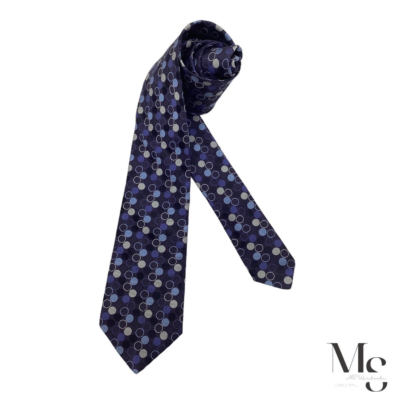 Michael Kors MICHAEL KORS Blue Geometric Luxury Designer Silk Tie Made In Size ONE SIZE - 1 Thumbnail