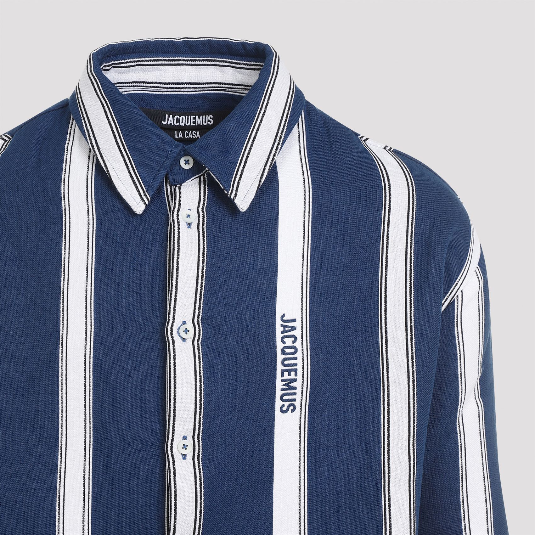 Jacquemus o1s22i1n1024 Boxy Striped Shirt in Blue/White Size US L / EU 52-54 / 3 - 3 Thumbnail