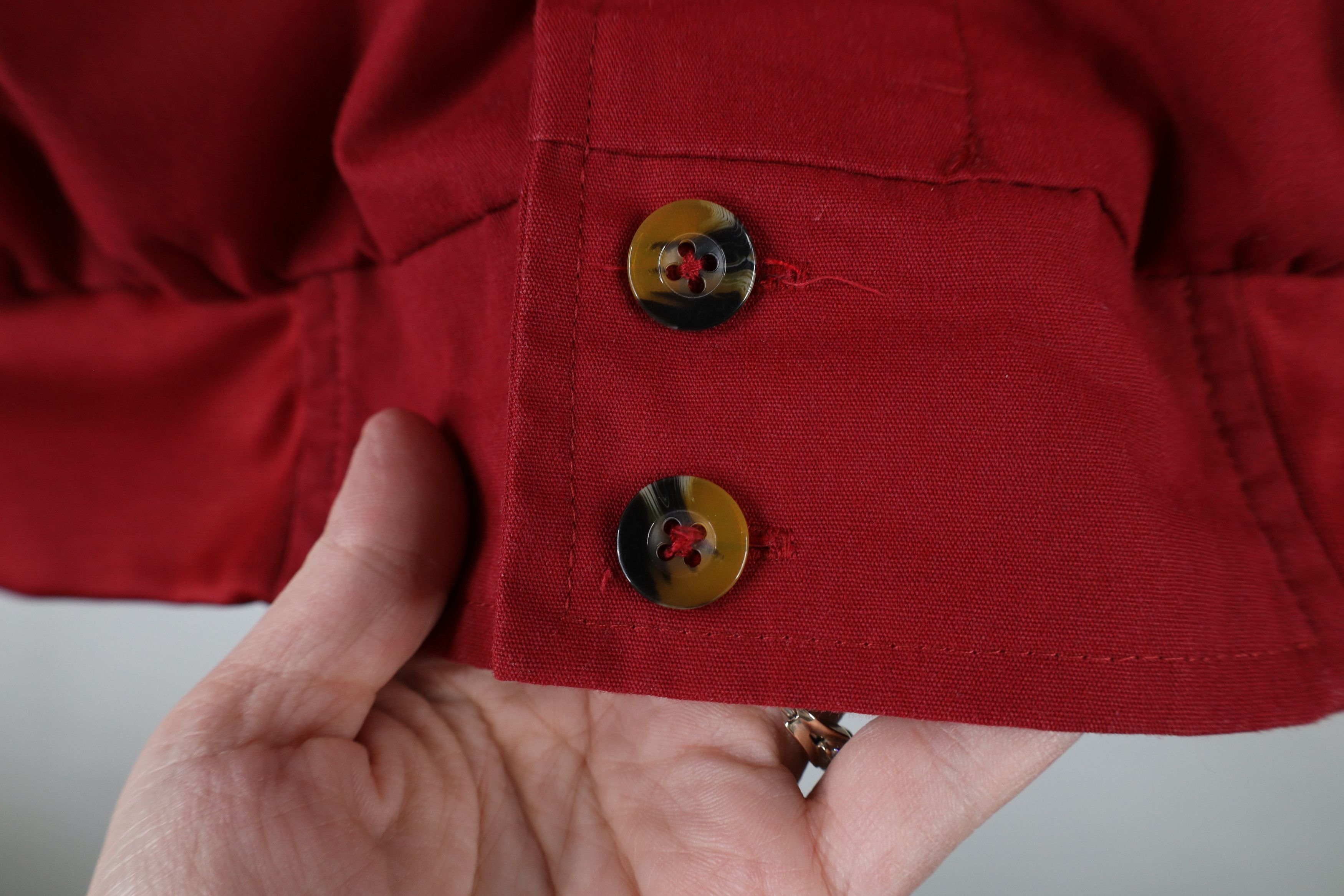 Vintage Vintage 90s Streetwear Blank Full Zip Cafe Bomber Jacket Red Size US L / EU 52-54 / 3 - 8 Thumbnail