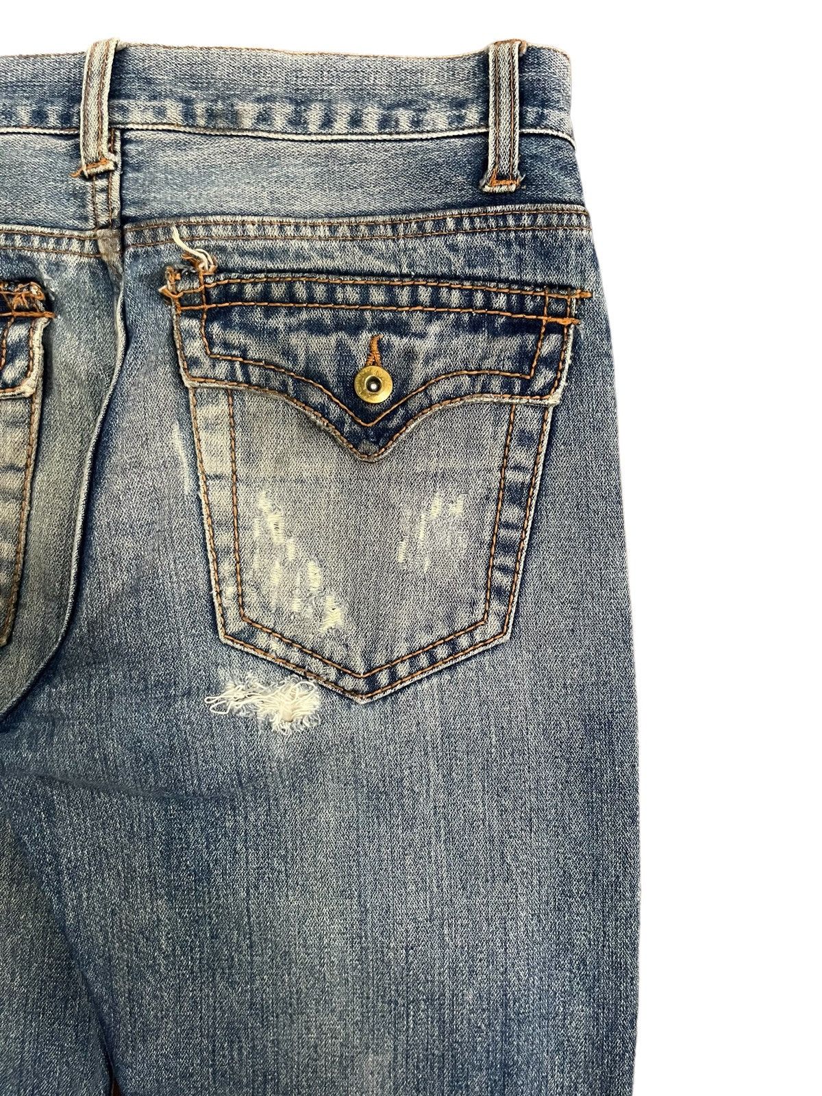 14th Addiction Vintage Japanese Brand Blue Wash Distress Straight Cut Jeans Size US 32 / EU 48 - 8 Thumbnail