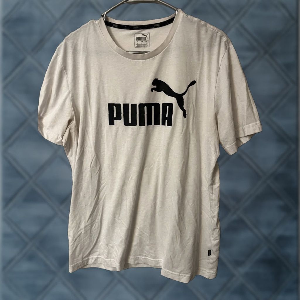 Puma Puma Men T-Shirt Large White Logo Graphic Regular Crew Neck Shirt Adults Mens Size US L / EU 52-54 / 3 - 1 Thumbnail