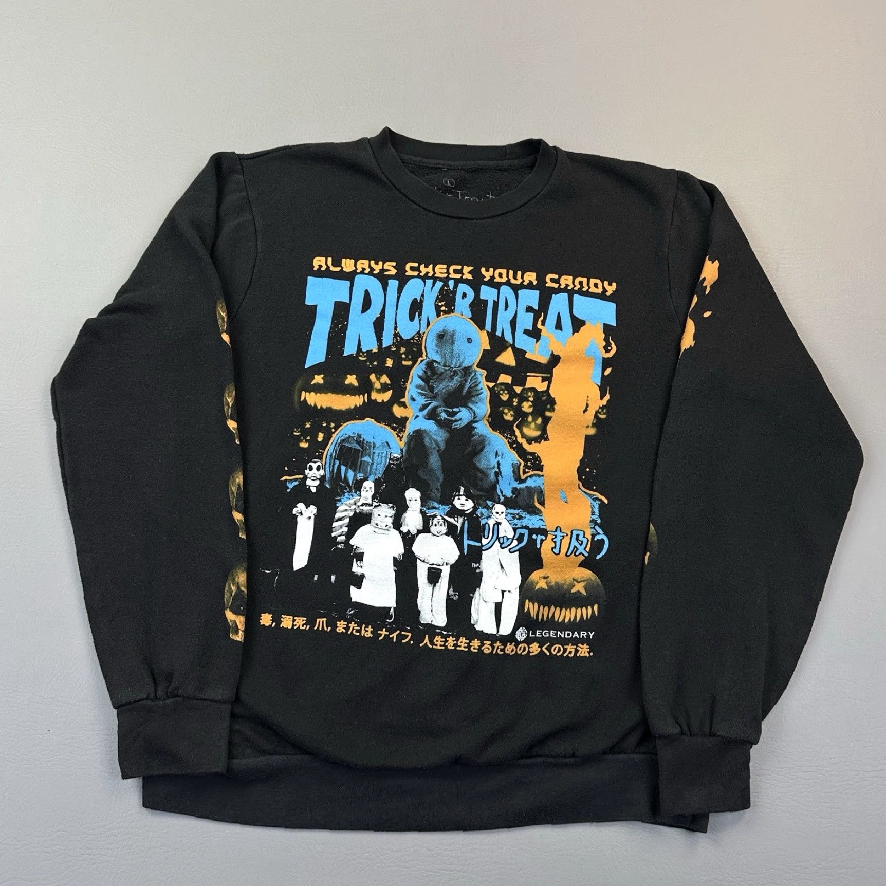 Ripple Junction Trick r Treat Sweatshirt Mens Large Black Sam Horror Halloween Crewneck Pullover Size US L / EU 52-54 / 3 - 2 Thumbnail