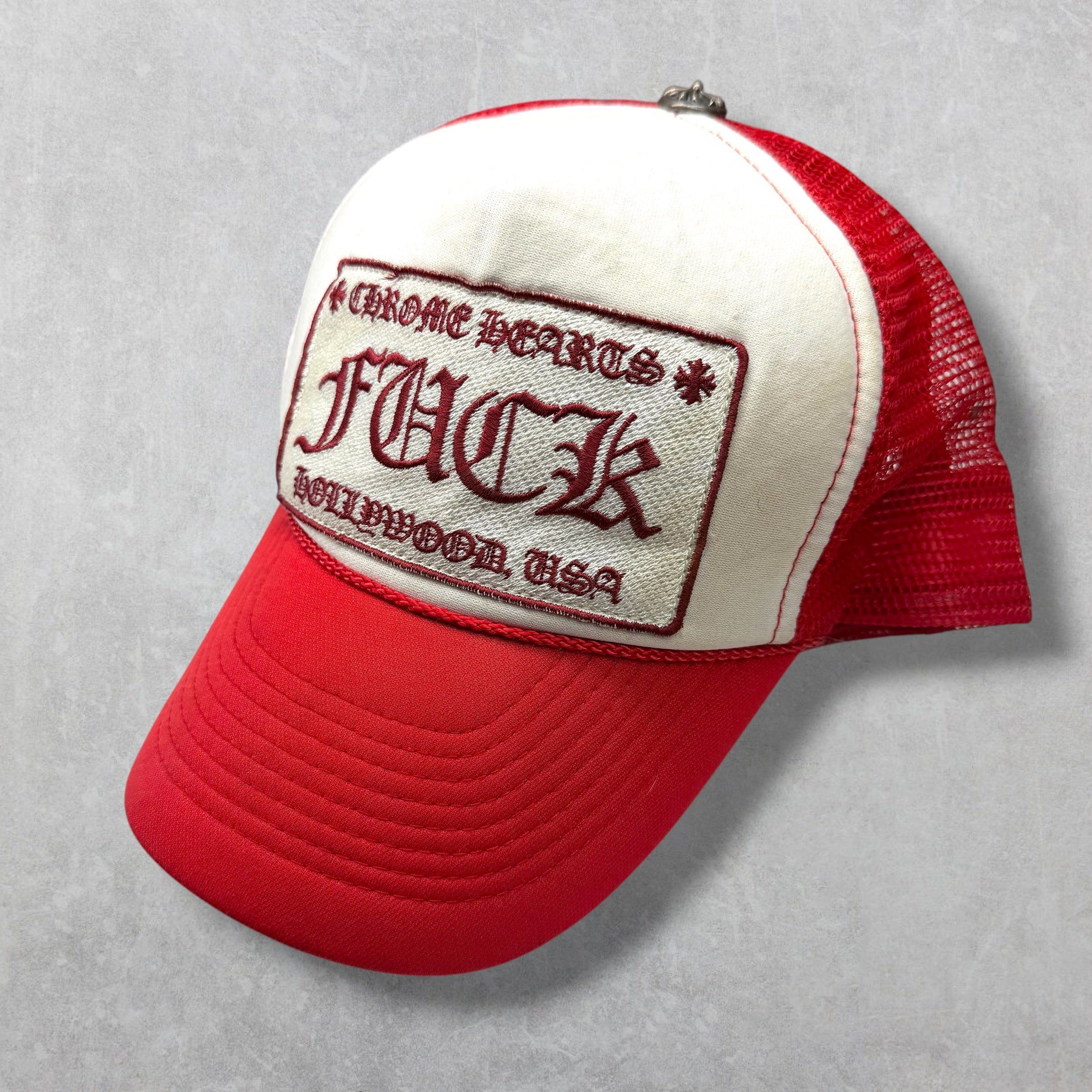 Chrome Hearts Vintage Chrome Hearts Fuck Red Trucker Hat Size ONE SIZE - 3 Thumbnail
