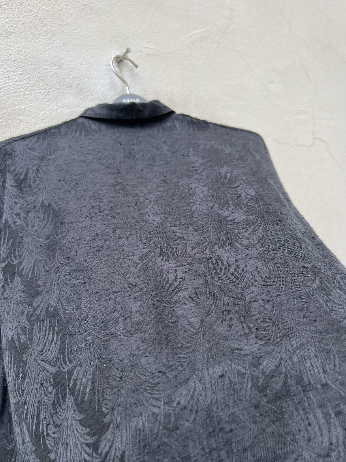 Johnbull Vintage 80s John Bull Zou Zou Raw Silk Black Jacquard Shirt Size US XL / EU 56 / 4 - 20 Thumbnail