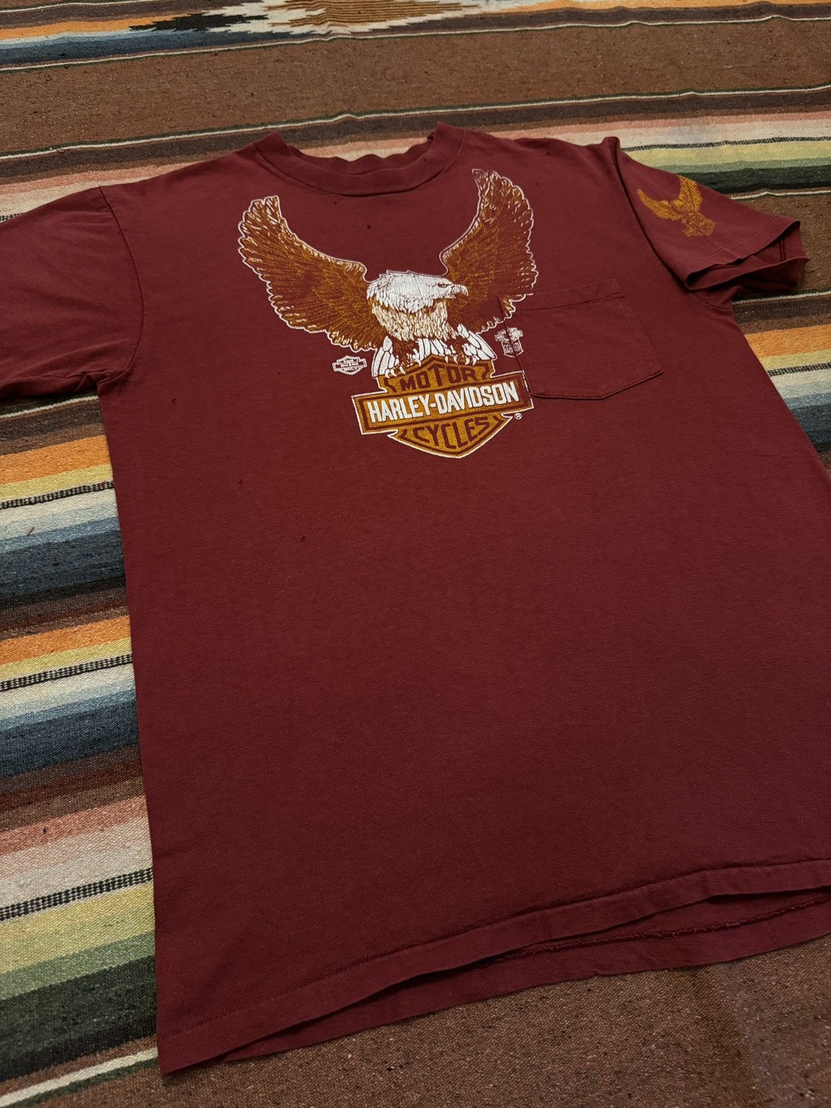 Harley Davidson × Vintage Vintage 1980's La Marque TX Harley Davidson Tee Shirt Size US L / EU 52-54 / 3 - 3 Thumbnail