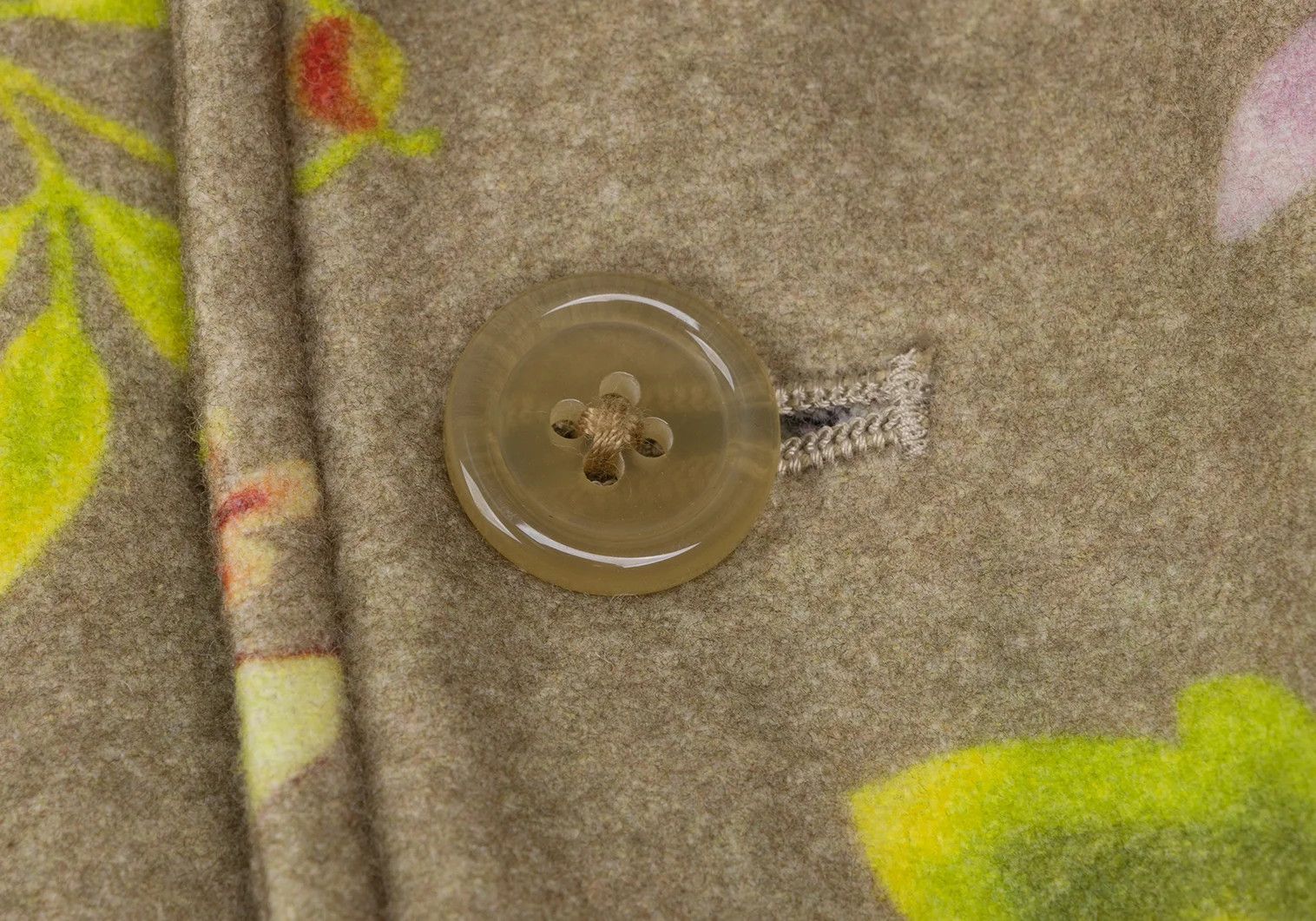 Jean Paul Gaultier Wool Floral Print Reversible Jacket in Khaki Multi Size US M / EU 48-50 / 2 - 9 Thumbnail