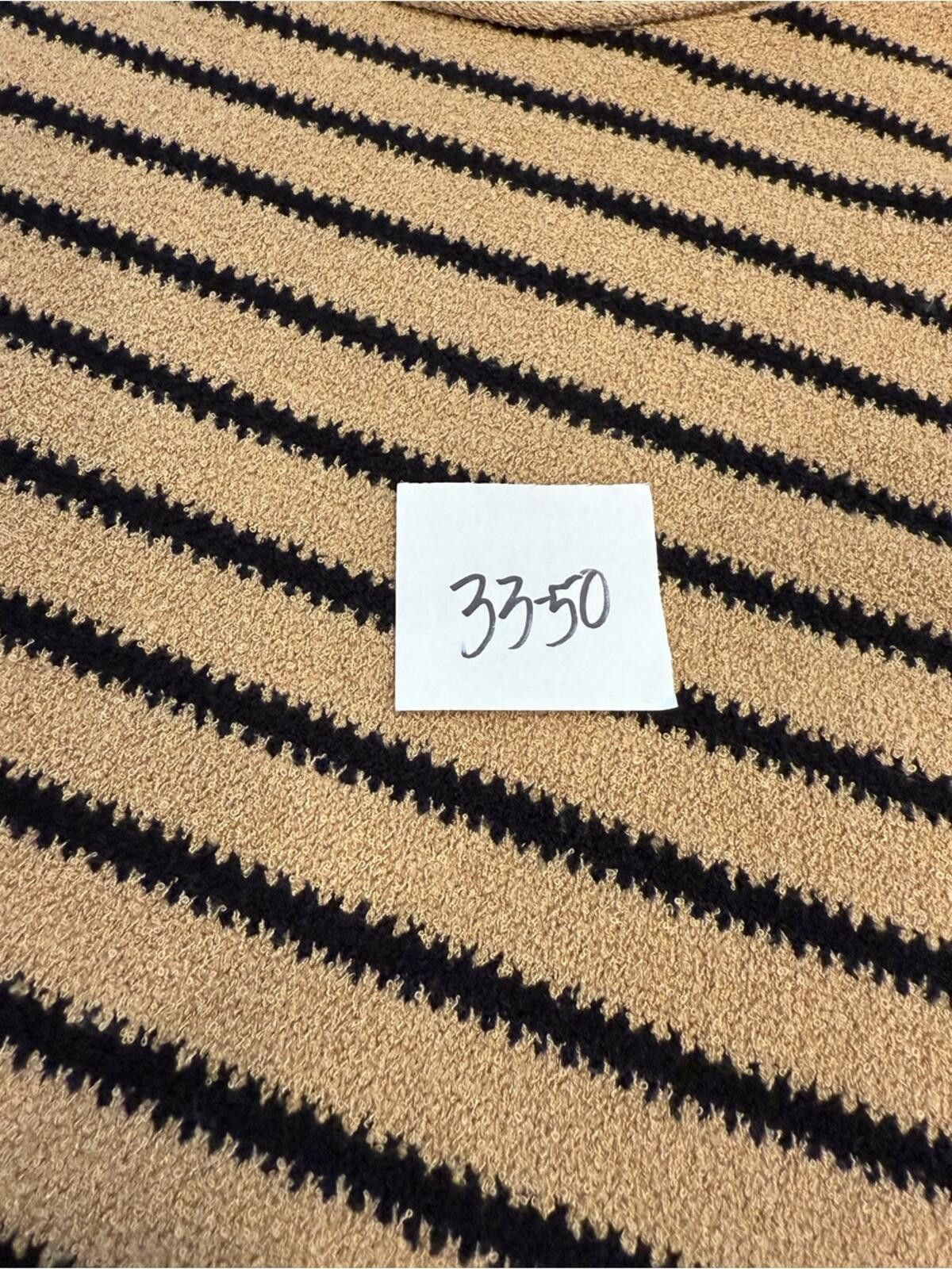 Other Promesa chunky plush boxy sweater tan black stripes SZ LG Size L / US 10 / IT 46 - 11 Thumbnail