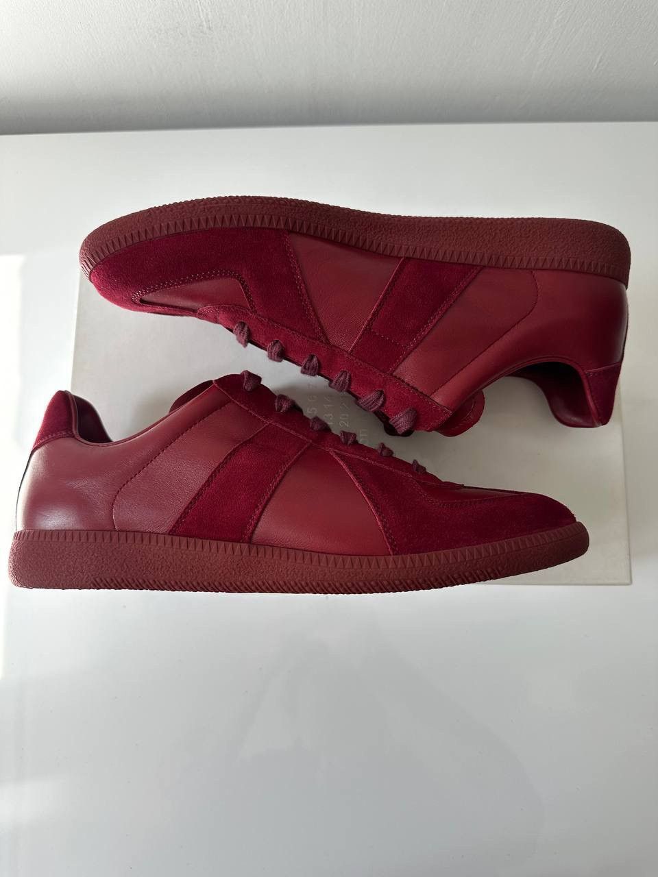 image of Maison Margiela Replica Burgundy German Army Trainers Shoes, Men's (Size 8)