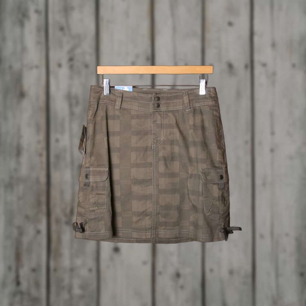 Vintage KUHL Katr ina Brown Plaid Cargo Skirt Sz 4 Women Cotton Elastane Regular 2% 98% Short Brown Plaid Cargo Skirt Womens 4 Size 27" / US 4 / IT 40 - 1 Thumbnail