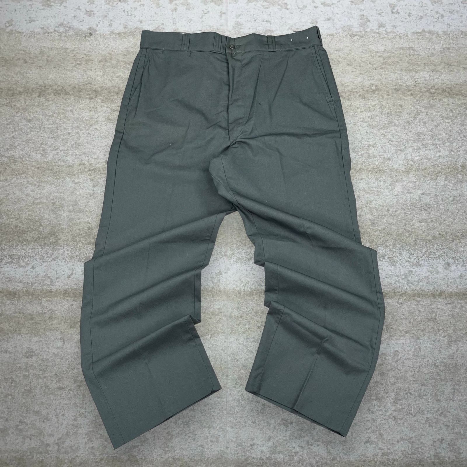 Vintage Vintage 90s Dress Pants 38x30 Baggy Wide Leg Fit Olive Green Size US 38 / EU 54 - 2 Thumbnail