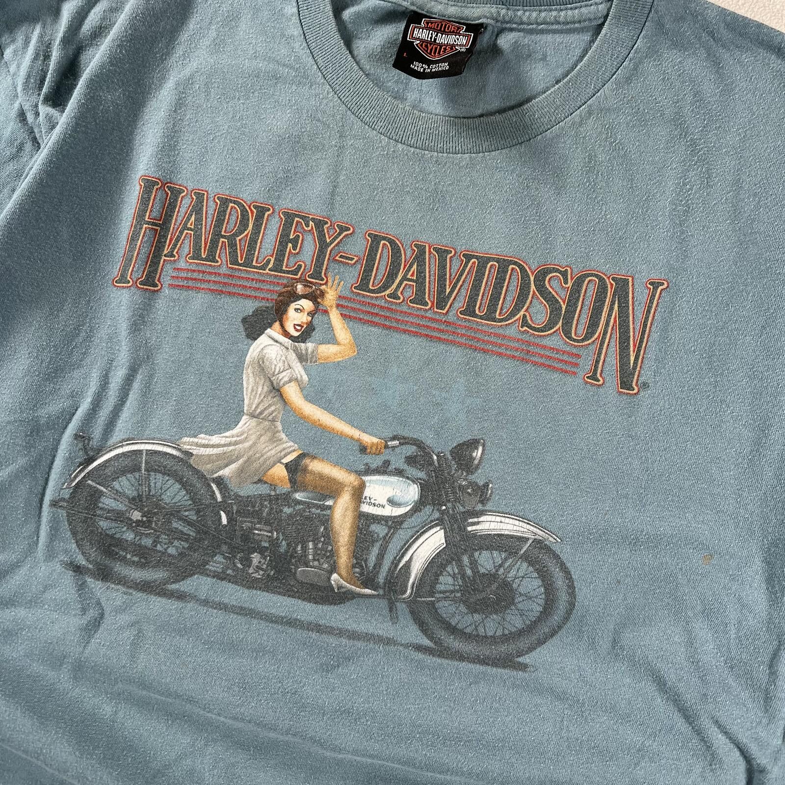 Harley Davidson Vintage Harley Davidson Female Biker New Hampshire Tee Size US L / EU 52-54 / 3 - 2 Thumbnail