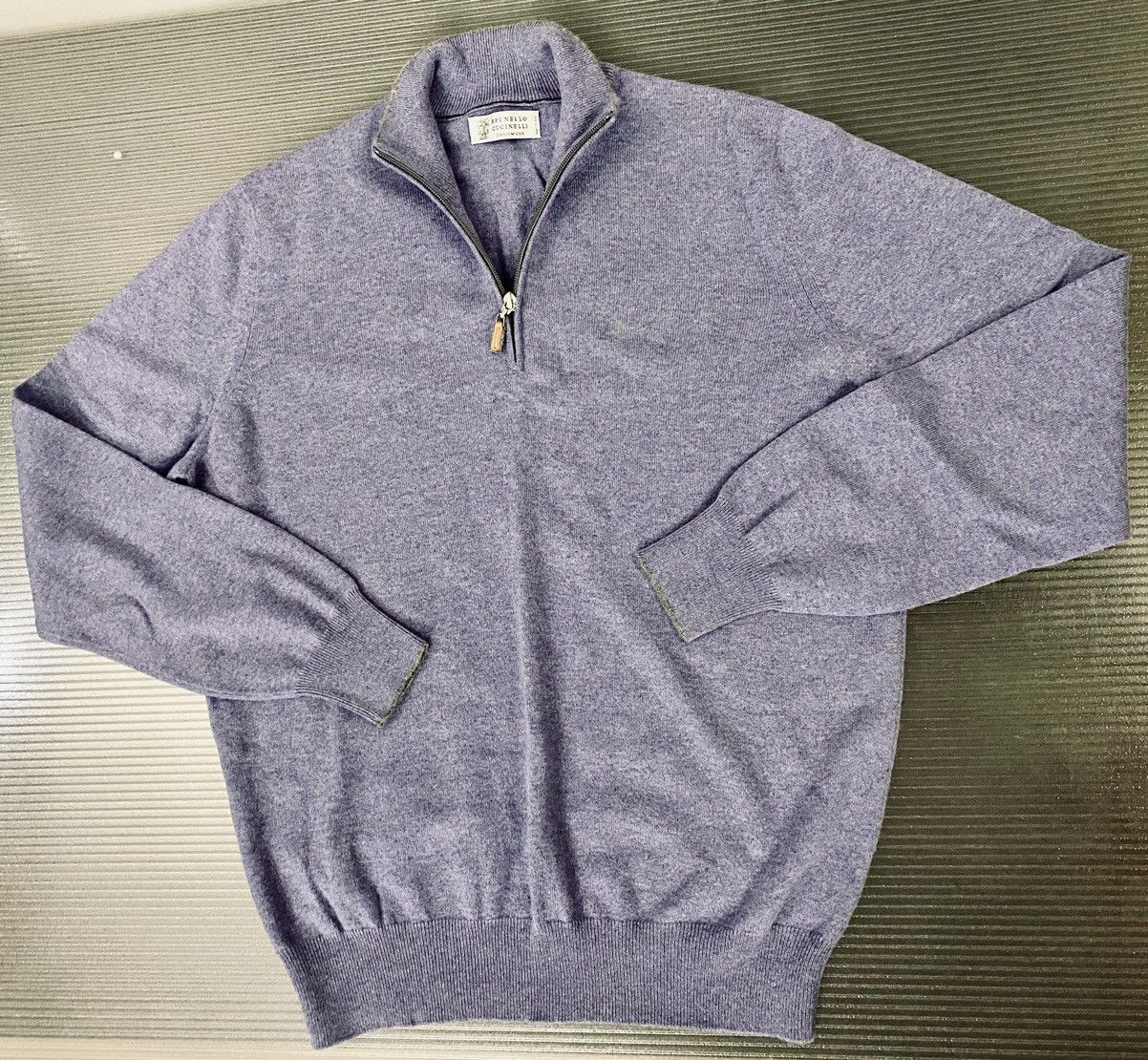Brunello Cucinelli Brunello Cucinelli 🇮🇹 purple quarter zip cashmere pullover 52 Size US L / EU 52-54 / 3 - 10 Thumbnail
