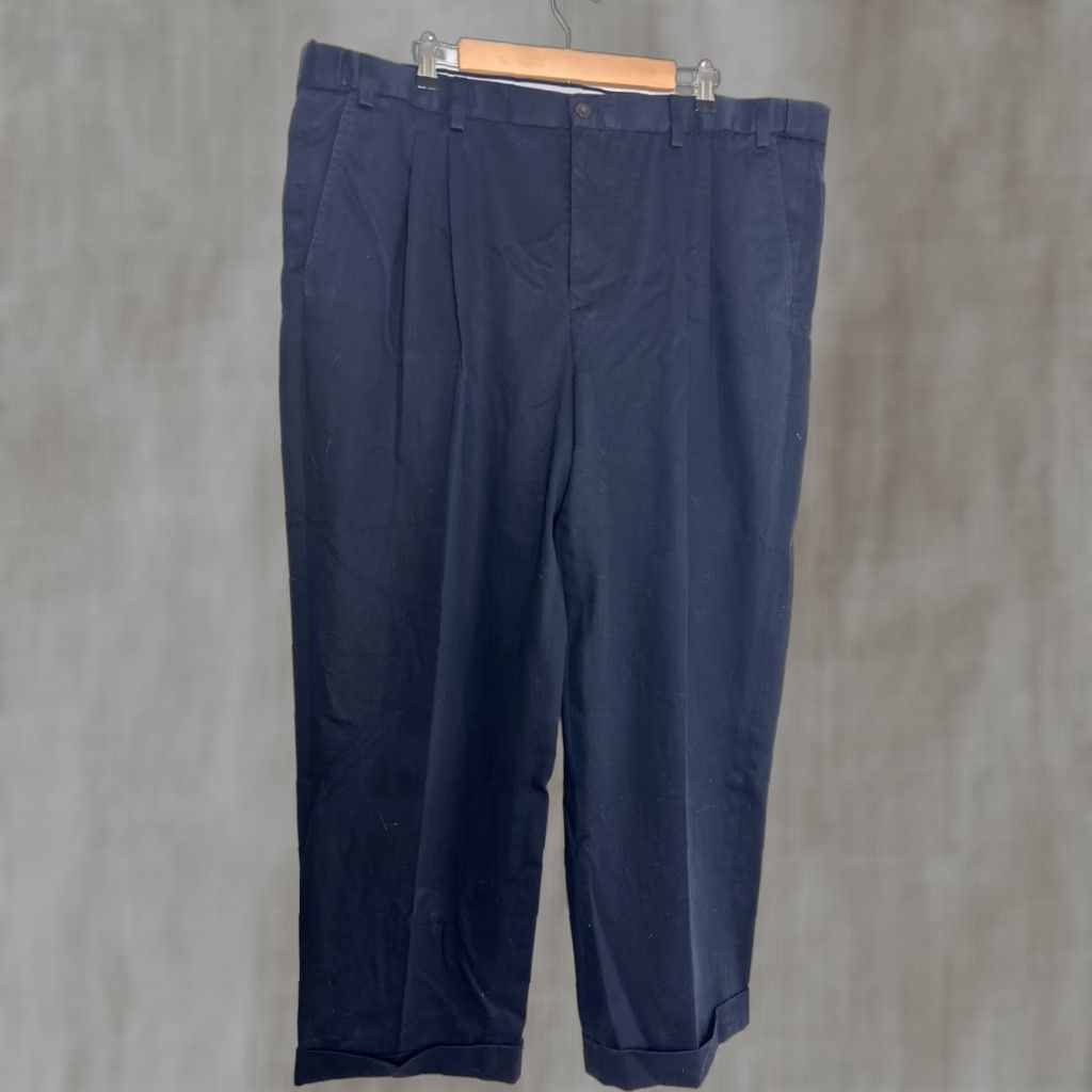 Eddie Bauer VINTAGE Eddie Bauer wrinkle free relaxed fit cotton pants Navy Blue mens 42x30 42 Tall Size US 42 / EU 58 - 1 Thumbnail