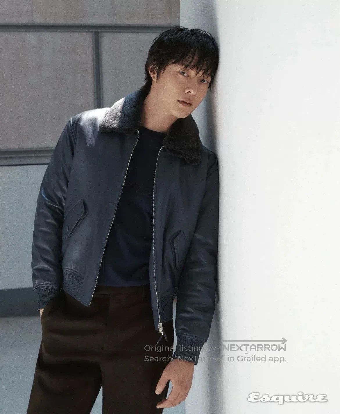 Berluti Berluti Men's Blue Pilot Leather Jacket. Size US M / EU 48-50 / 2 - 8 Thumbnail
