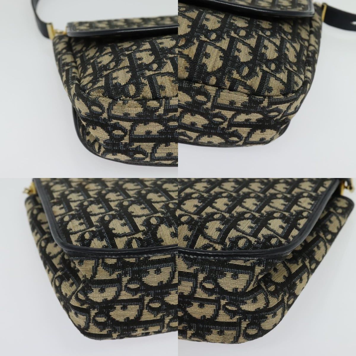 Dior DIOR Trotter Canvas Shoulder Bag Navy Gold Size ONE SIZE - 10 Thumbnail