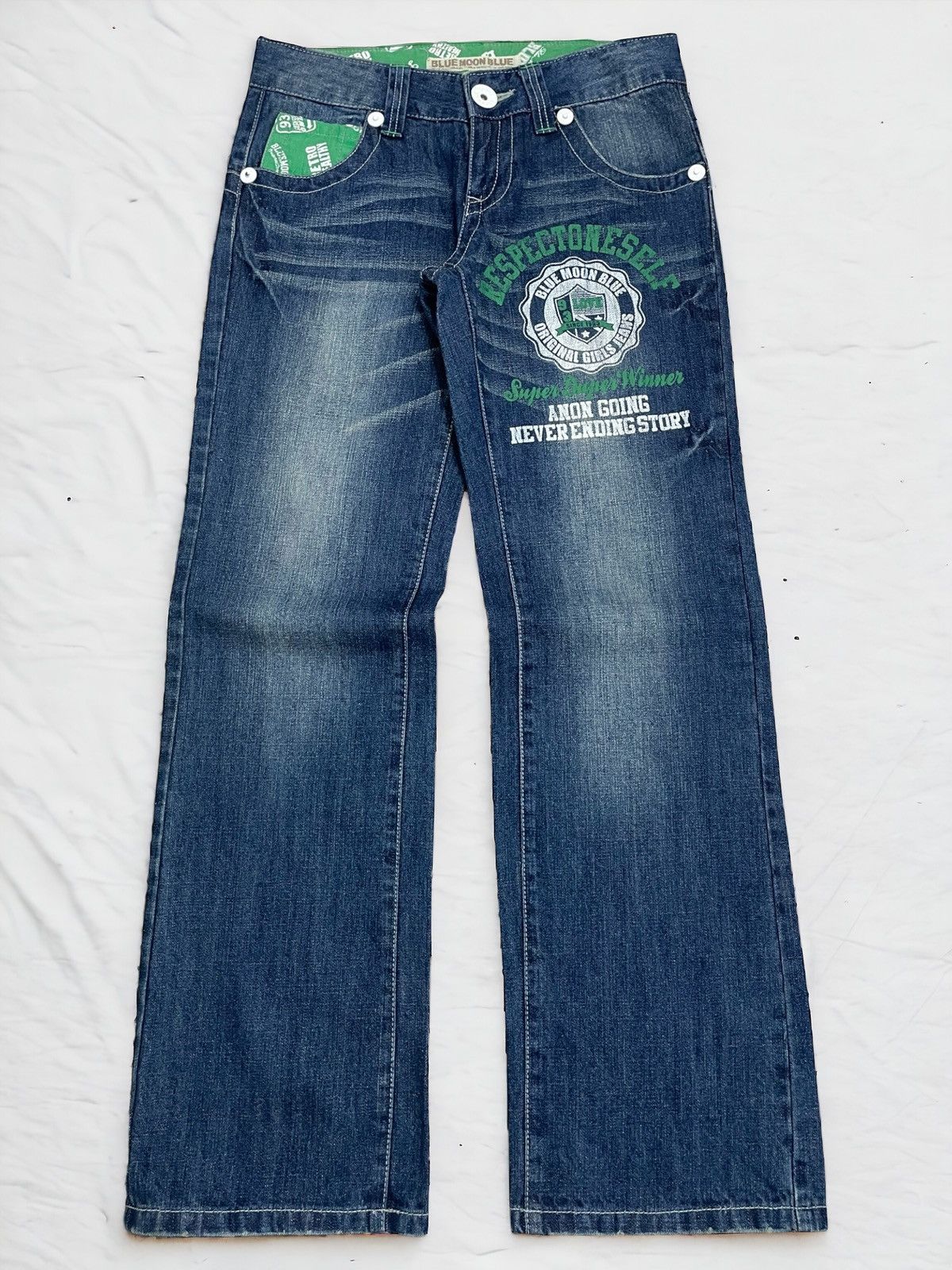 Blue Blue Japan × Hysteric Glamour × Japanese Brand Blue Moon Blue Y2k Style Wording Pocket Clone Devgru Style Size US 30 / EU 46 - 1 Thumbnail