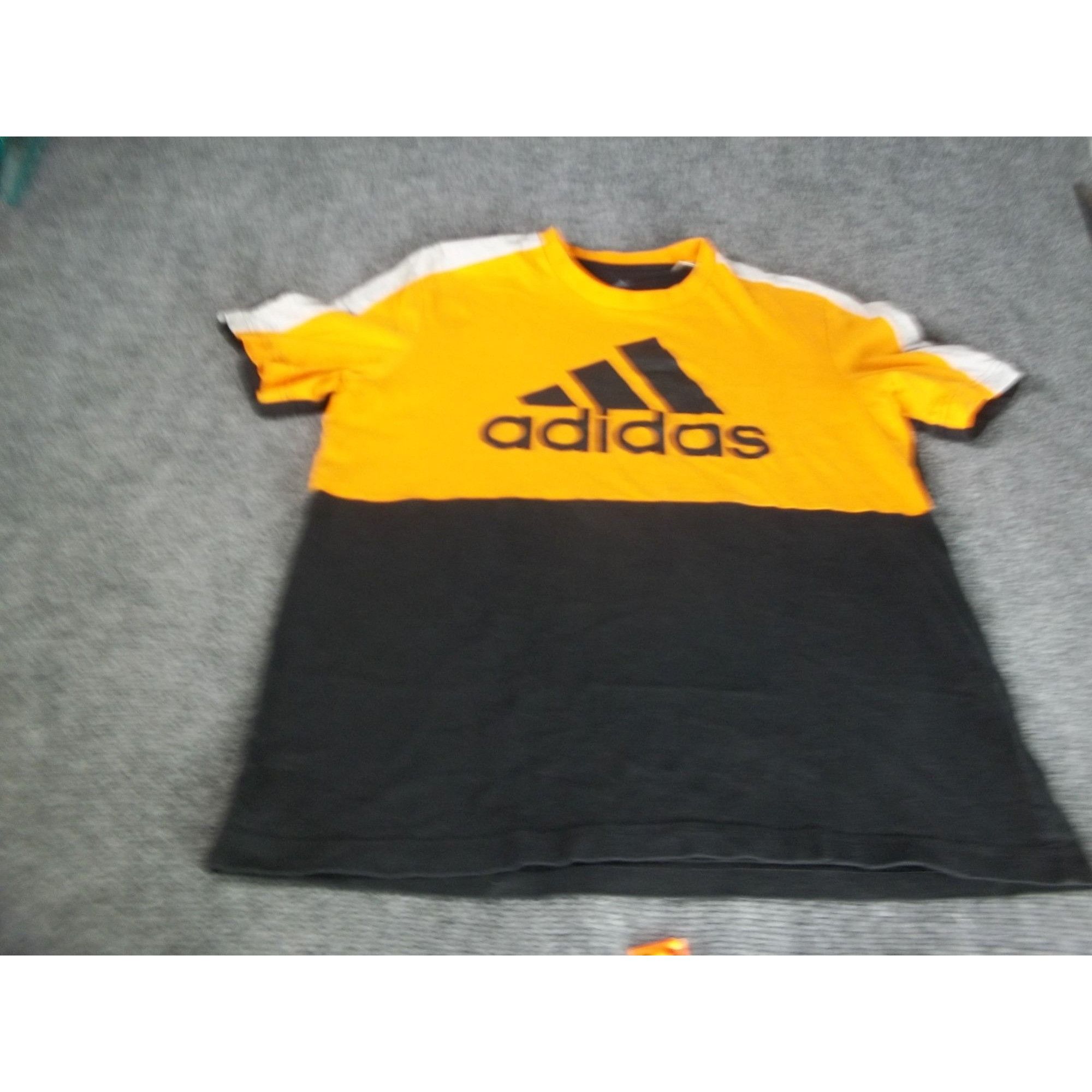 Adidas Adidas Colorblock Tshirt Men Sz M Orange Black White Casual