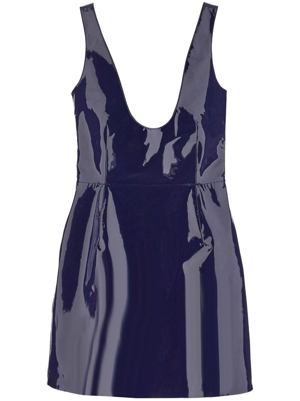 knee length dresses for ladies Strapless Faux Patent Mini Dress Medium