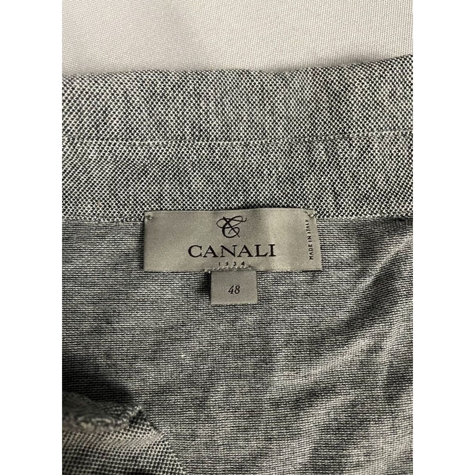 Canali Canali Polo Shirt Mens Size 46 Gray Cotton Short Sleeve Collared Golf Size US XXL / EU 58 / 5 - 3 Thumbnail
