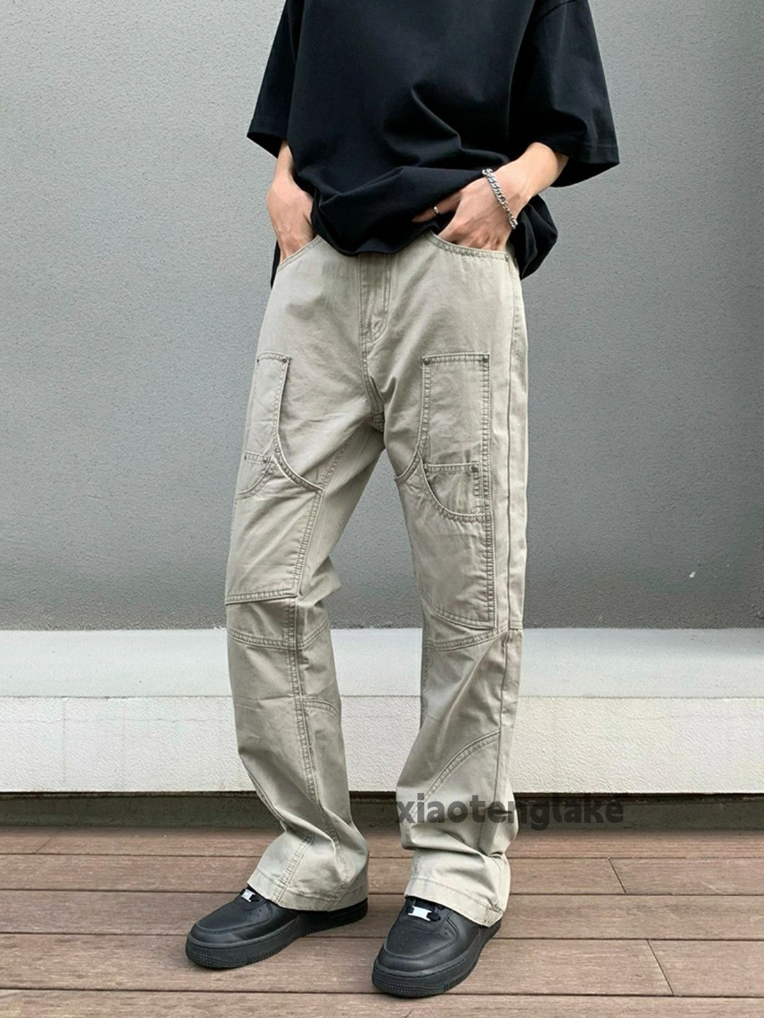 Designer × Japanese Brand × Vintage washed faded utility punk yuppie bootcut patchwork pants Size US 30 / EU 46 - 3 Thumbnail