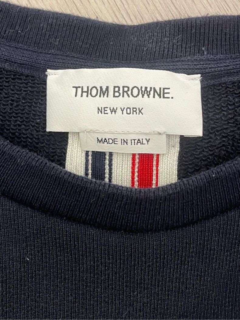 Thom Browne Thom browne Dark blue back colorful stripe round-neck sweat Size US XXL / EU 58 / 5 - 6 Thumbnail