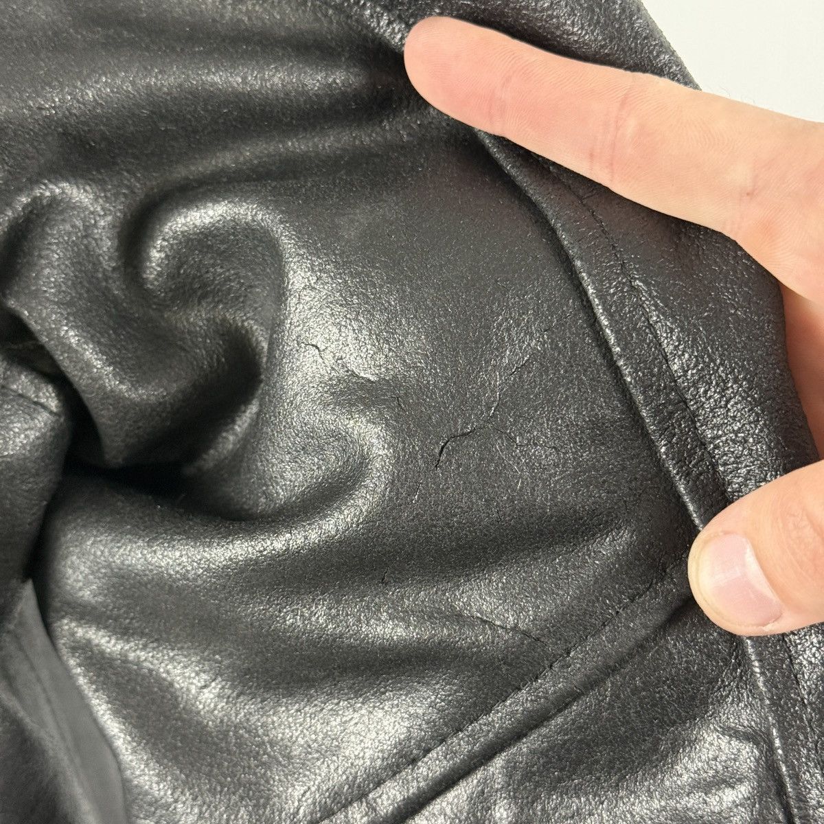 Band Tees × Vintage Vintage Leather Biker Jacket With 2002 Burzum Patch Size M? Size US M / EU 48-50 / 2 - 18 Thumbnail