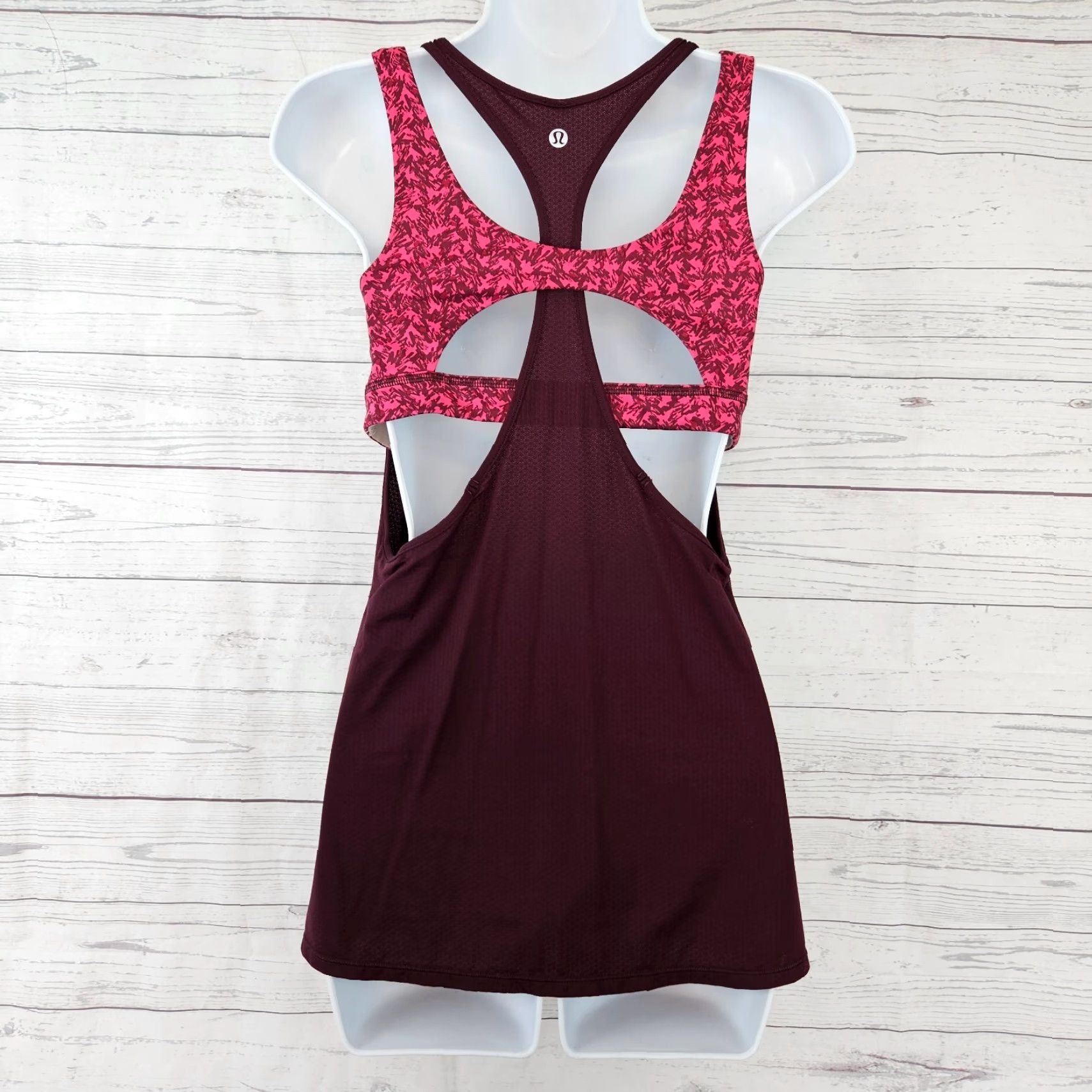 Lululemon Lululemon Womens Tank Top Sz 8 Burgundy Pink Layered Multicolor Activewear Tank Women's Size 8 Sleeveless Pullover Size M / US 6-8 / IT 42-44 - 3 Thumbnail