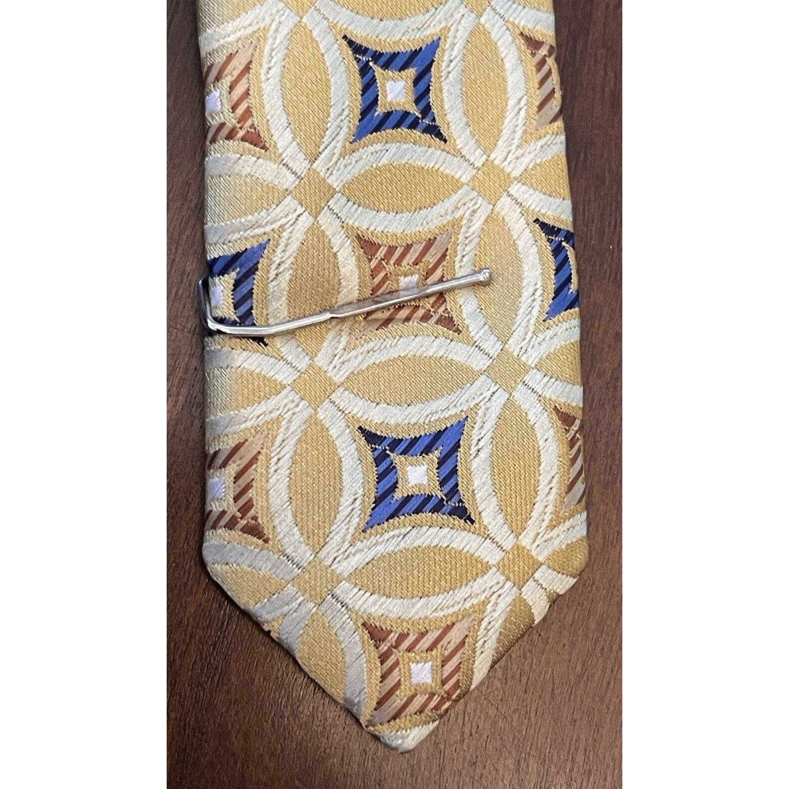 Alexander Julian Alexander Julian Colours Hand Made Gold Blue 100% Polyester Size ONE SIZE - 6 Thumbnail