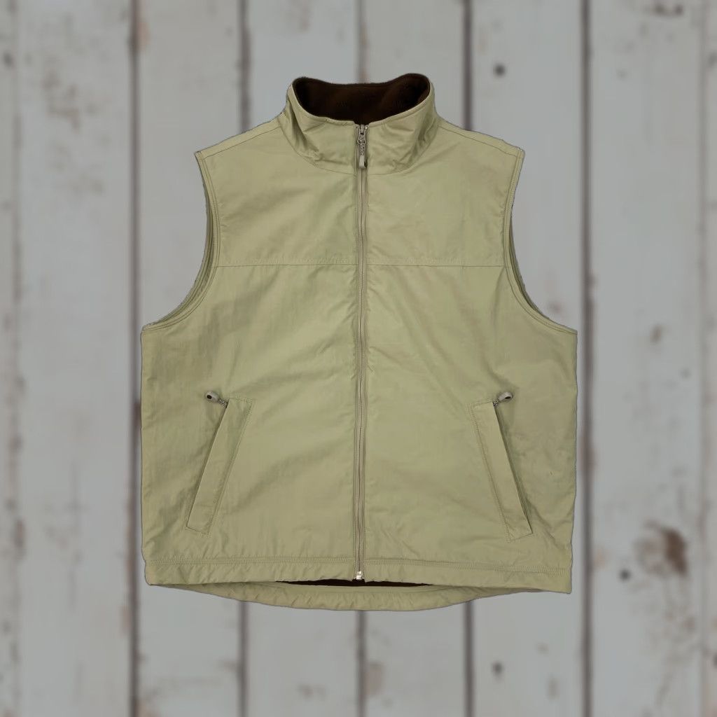 Vintage VINTAGE LL Bean Vest Nylon Fleece Lined Beige Stand-Up Collar Mens Large Vest Size US L / EU 52-54 / 3 - 1 Thumbnail